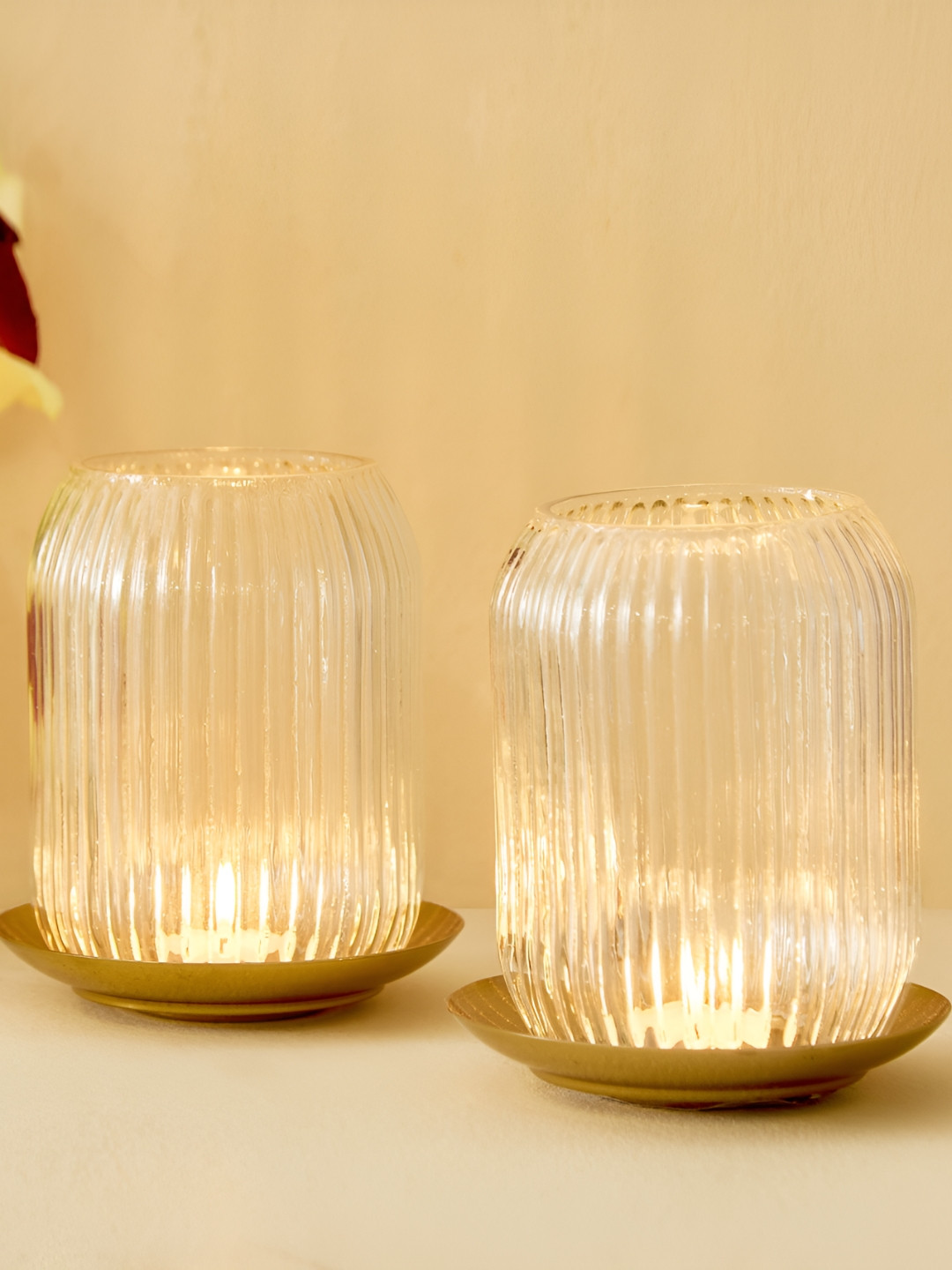 Home Centre Raga Alora Transparent & Beige 2 Pieces Glass Textured Candle Holder
Home Centre Raga Alora Transparent & Beige 2 Pieces Glass Textured Candle Holder