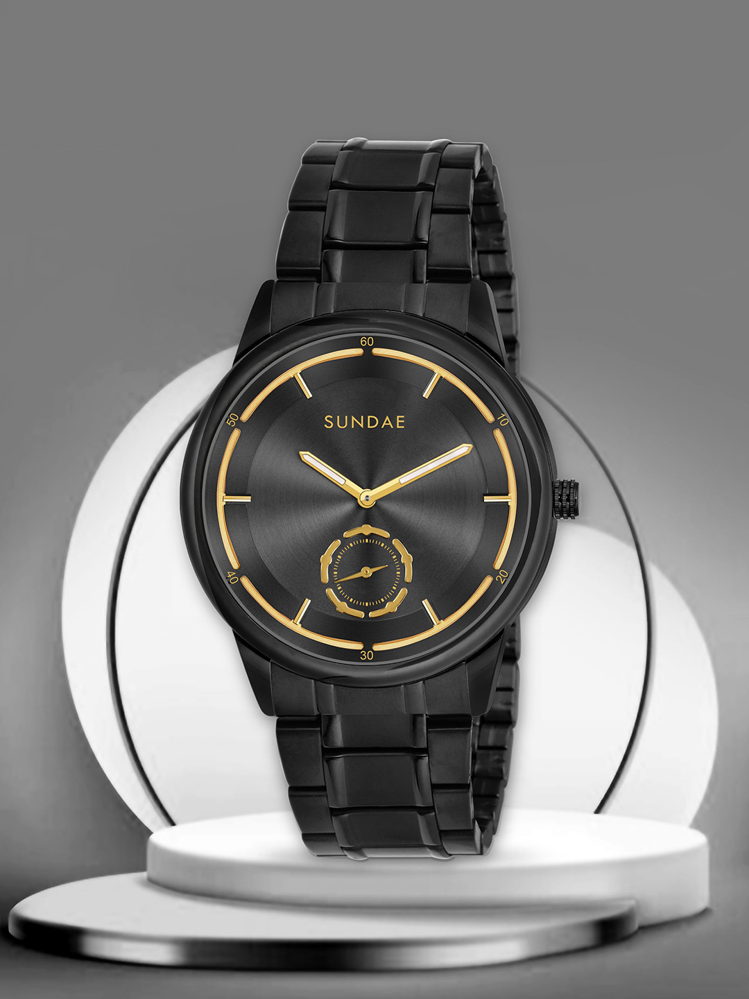 SUNDAE Men Dial & Stainless Steel Bracelet Style Straps Analogue Multi Function Watch 788552 RWC-1806, Black
SUNDAE Men Dial & Stainless Steel Bracelet Style Straps Analogue Multi Function Watch 788552 RWC-1806, Black