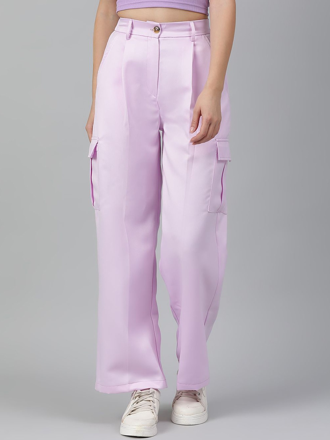 Kotty Women Relaxed Straight Leg Straight Fit High-Rise Easy Wash Cargos Trousers, Pink
Kotty Women Relaxed Straight Leg Straight Fit High-Rise Easy Wash Cargos Trousers, Pink