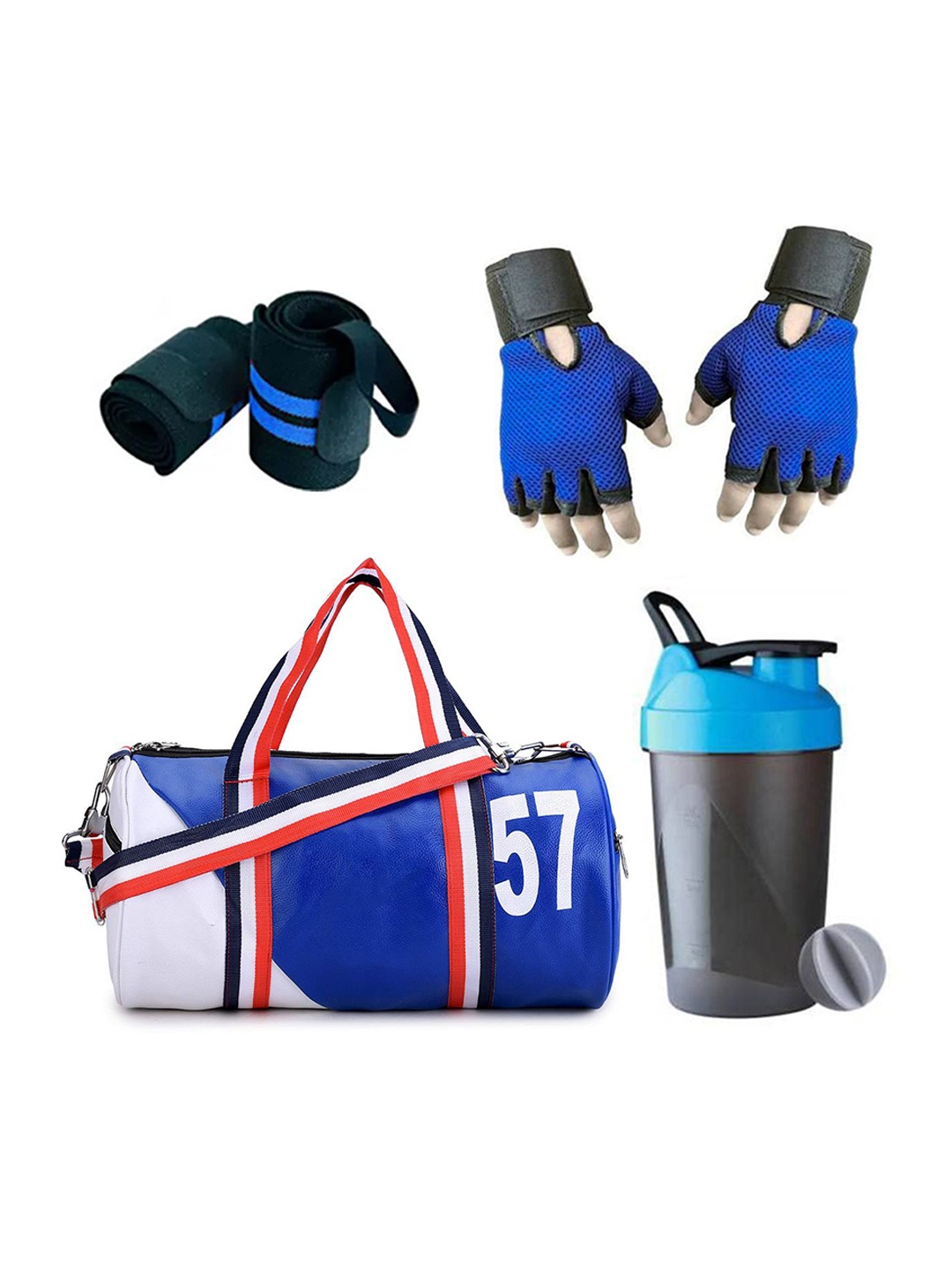 GROUPERS Medium Foldable Sports Duffel Bag With Gloves Shaker Bottle & Wrist Band, Blue
GROUPERS Medium Foldable Sports Duffel Bag With Gloves Shaker Bottle & Wrist Band, Blue