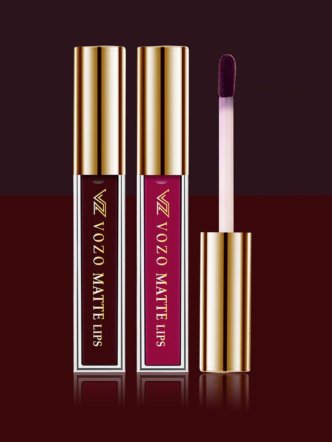 VOZO Set of 2 Stay-All-Day Matte Liquid Lipstick - 4 ml Each -Wine 102 - Magenta 105, Maroon
VOZO Set of 2 Stay-All-Day Matte Liquid Lipstick - 4 ml Each -Wine 102 - Magenta 105, Maroon