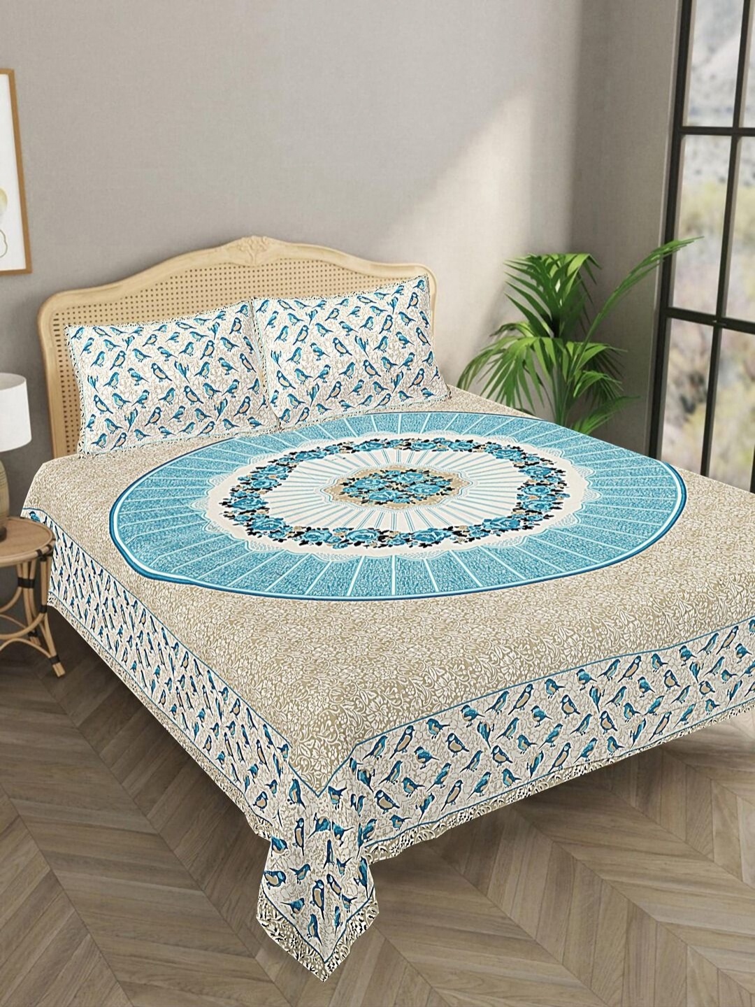 Bombay Spreads Blue & White Floral Pure Cotton 144 TC King Bedsheet with 2 Pillow Covers
Bombay Spreads Blue & White Floral Pure Cotton 144 TC King Bedsheet with 2 Pillow Covers