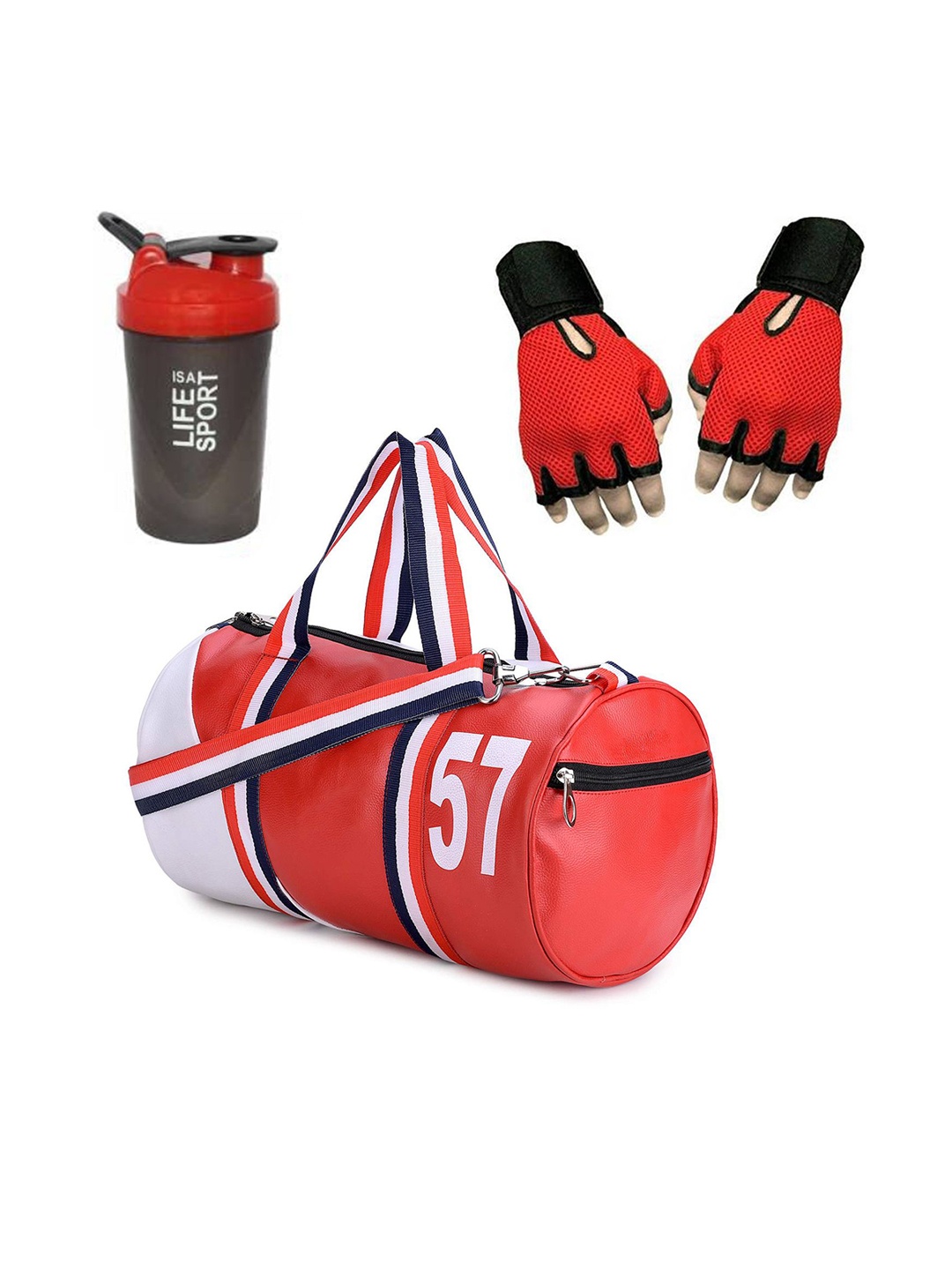 GROUPERS Colourblocked Medium Foldable Sports Duffel Bag With Gloves & Shaker Bottle, Red
GROUPERS Colourblocked Medium Foldable Sports Duffel Bag With Gloves & Shaker Bottle, Red