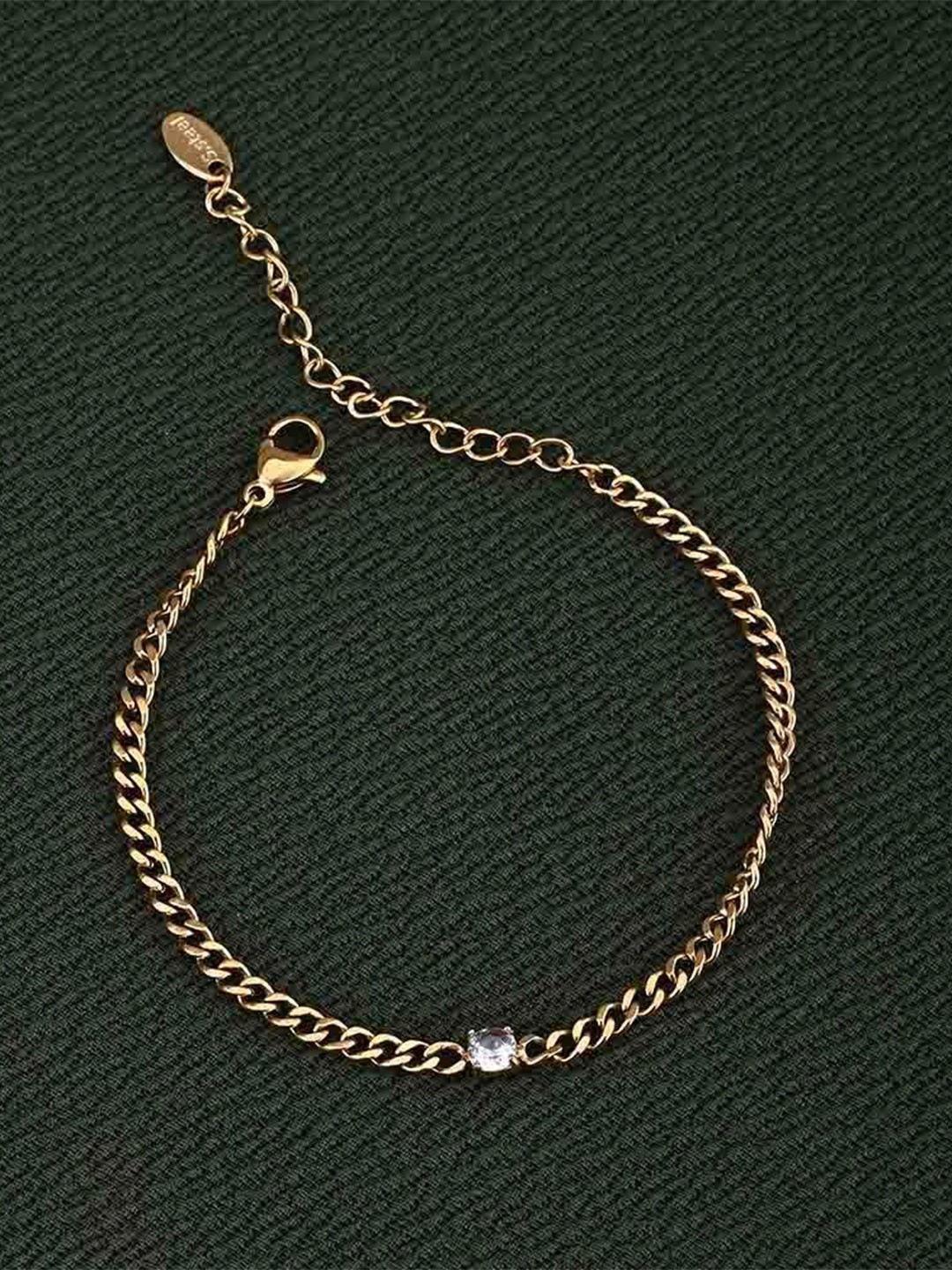 PALMONAS Gold-Plated Stainless Steel Cubic Zirconia Stone Studded Wraparound Bracelet
PALMONAS Gold-Plated Stainless Steel Cubic Zirconia Stone Studded Wraparound Bracelet