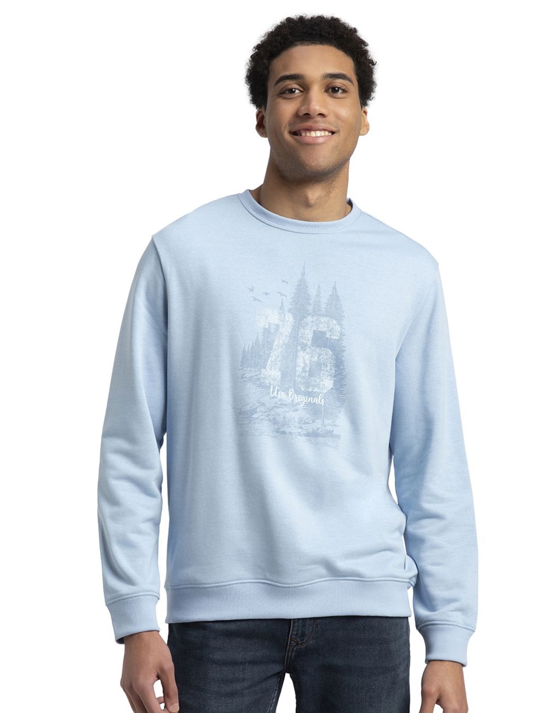 Jockey Super Combed Cotton Rich French Terry Printed Sweatshirt with Ribbed Cuffs-UM51, Blue
Jockey Super Combed Cotton Rich French Terry Printed Sweatshirt with Ribbed Cuffs-UM51, Blue