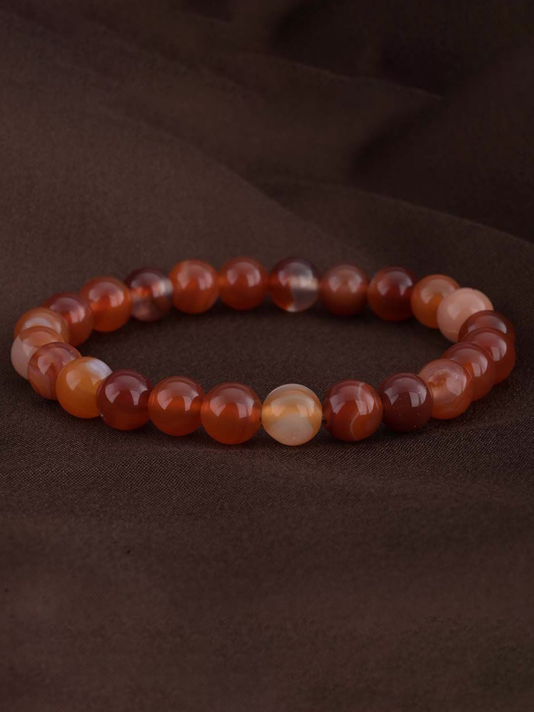 PALMONAS Men Stainless Steel Crystals Stone Beaded Elasticated Bracelet, Brown
PALMONAS Men Stainless Steel Crystals Stone Beaded Elasticated Bracelet, Brown