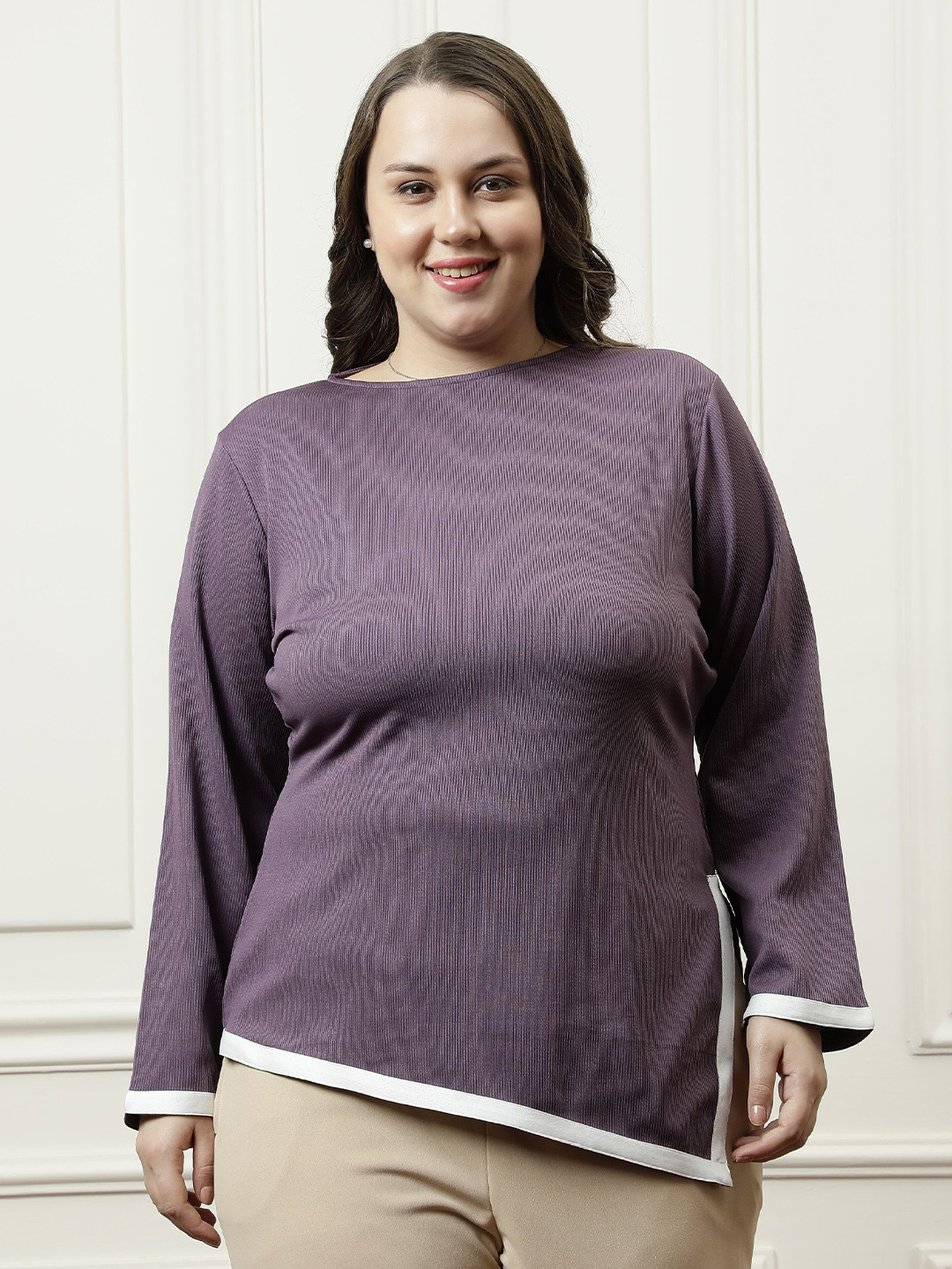 Athena Ample Colourblocked Top, Purple 
Athena Ample Colourblocked Top, Purple
