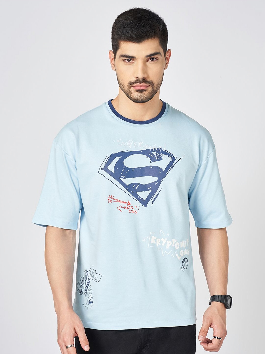 SF JEANS by Pantaloons Men Typography Printed Round Neck Cotton Oversized T-shirt, Blue
SF JEANS by Pantaloons Men Typography Printed Round Neck Cotton Oversized T-shirt, Blue