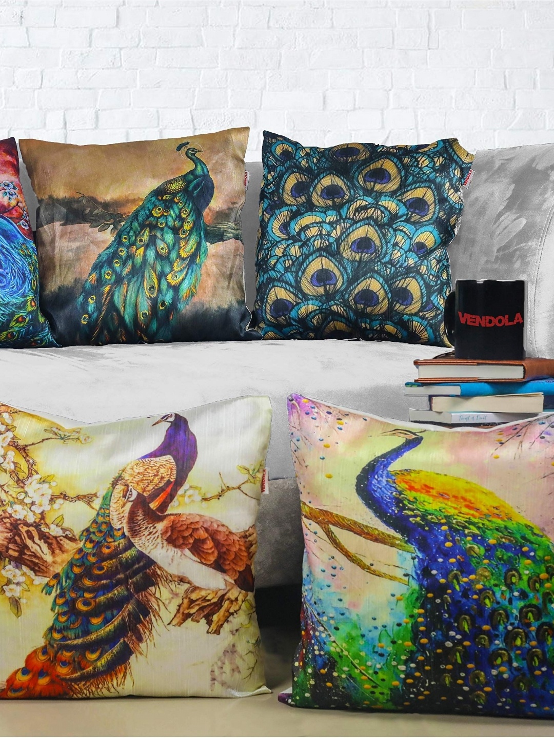 Vendola White & Blue 5 Pieces Ethnic Motifs Printed Satin Square Cushion Covers
Vendola White & Blue 5 Pieces Ethnic Motifs Printed Satin Square Cushion Covers