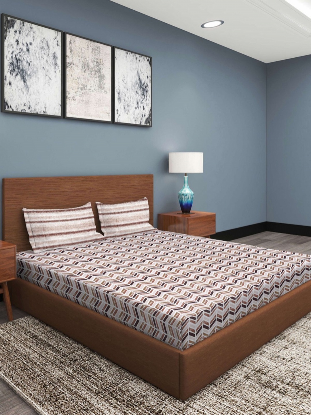 Myntra Elegant Homes Brown Geometric Pure Cotton 210 TC King Bedsheet with 2 Pillow Covers
Myntra Elegant Homes Brown Geometric Pure Cotton 210 TC King Bedsheet with 2 Pillow Covers