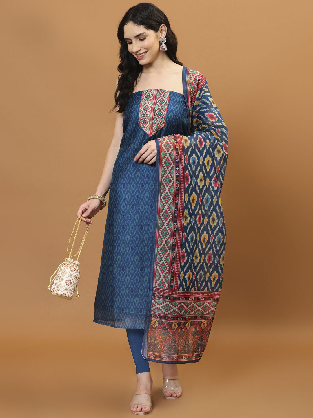 Meena Bazaar Printed Art Silk Unstitched Dress Material, Blue
Meena Bazaar Printed Art Silk Unstitched Dress Material, Blue