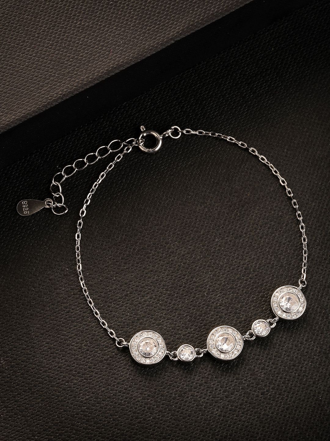 PANASH Women Sterling Silver Cubic Zirconia Rhodium-Plated Charm Bracelet
PANASH Women Sterling Silver Cubic Zirconia Rhodium-Plated Charm Bracelet