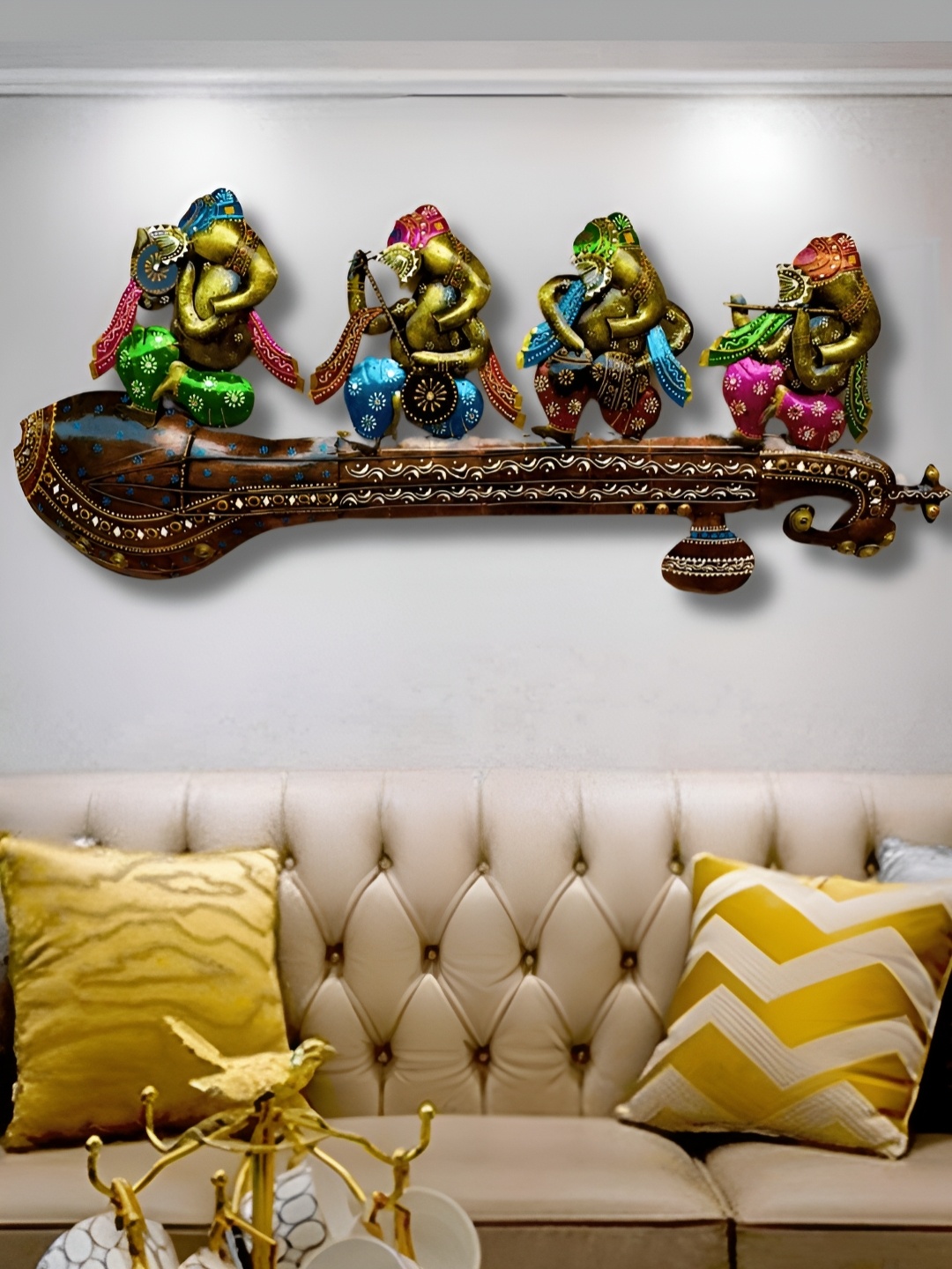ANSHIKA INTERNATIONAL COPPER-Toned & Pink Metal Lord Ganesh Playing Instruments Wall Decor
ANSHIKA INTERNATIONAL COPPER-Toned & Pink Metal Lord Ganesh Playing Instruments Wall Decor