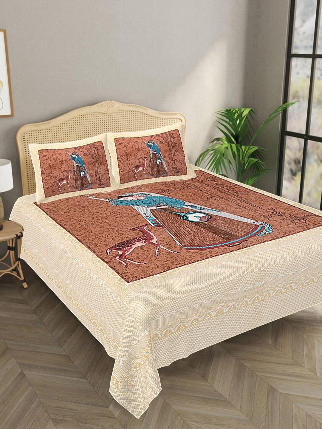 Bombay Spreads Maroon & Brown Conversational 144 TC King Bedsheet with 2 Pillow Covers
Bombay Spreads Maroon & Brown Conversational 144 TC King Bedsheet with 2 Pillow Covers