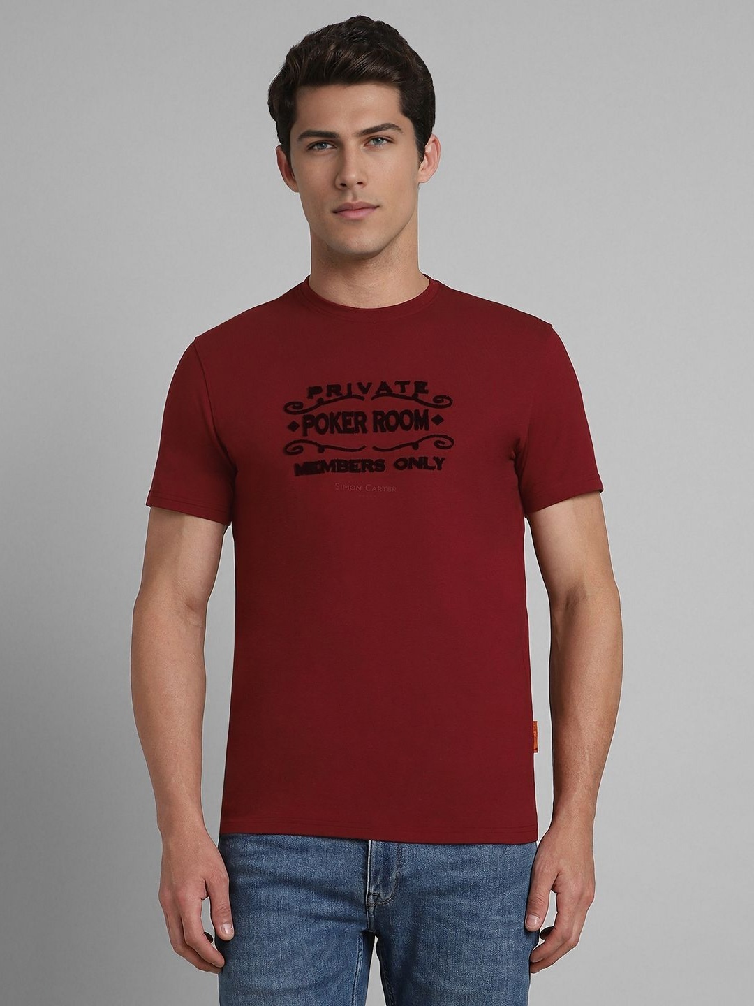 SIMON CARTER LONDON Men Graphic Printed Round Neck Cotton Slim Fit T-shirt, Maroon
SIMON CARTER LONDON Men Graphic Printed Round Neck Cotton Slim Fit T-shirt, Maroon