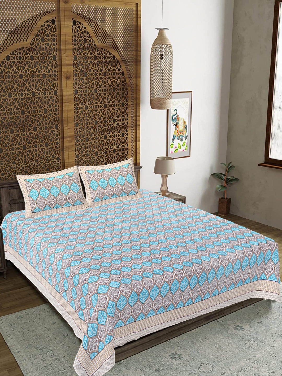 FrionKandy Living Turquoise Blue & White Floral 180 TC King Bedsheet With 2 Pillow Covers
FrionKandy Living Turquoise Blue & White Floral 180 TC King Bedsheet With 2 Pillow Covers