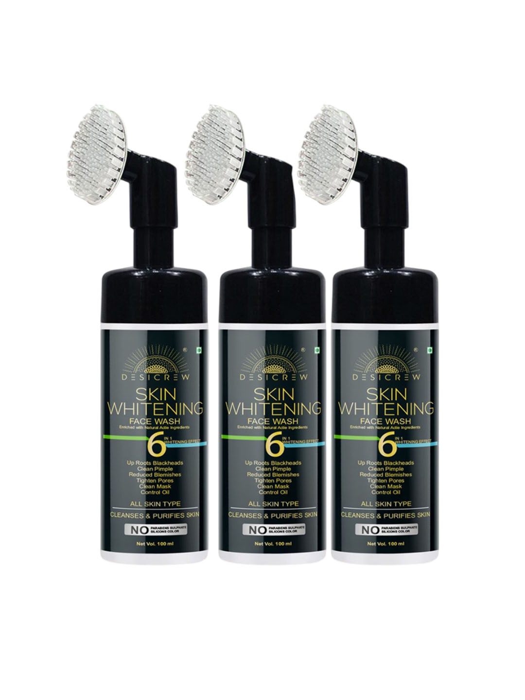 Desi Crew Set Of 3 Skin Whitening Face Wash With Active Ingredients - 100 ml Each, Transparent
Desi Crew Set Of 3 Skin Whitening Face Wash With Active Ingredients - 100 ml Each, Transparent
