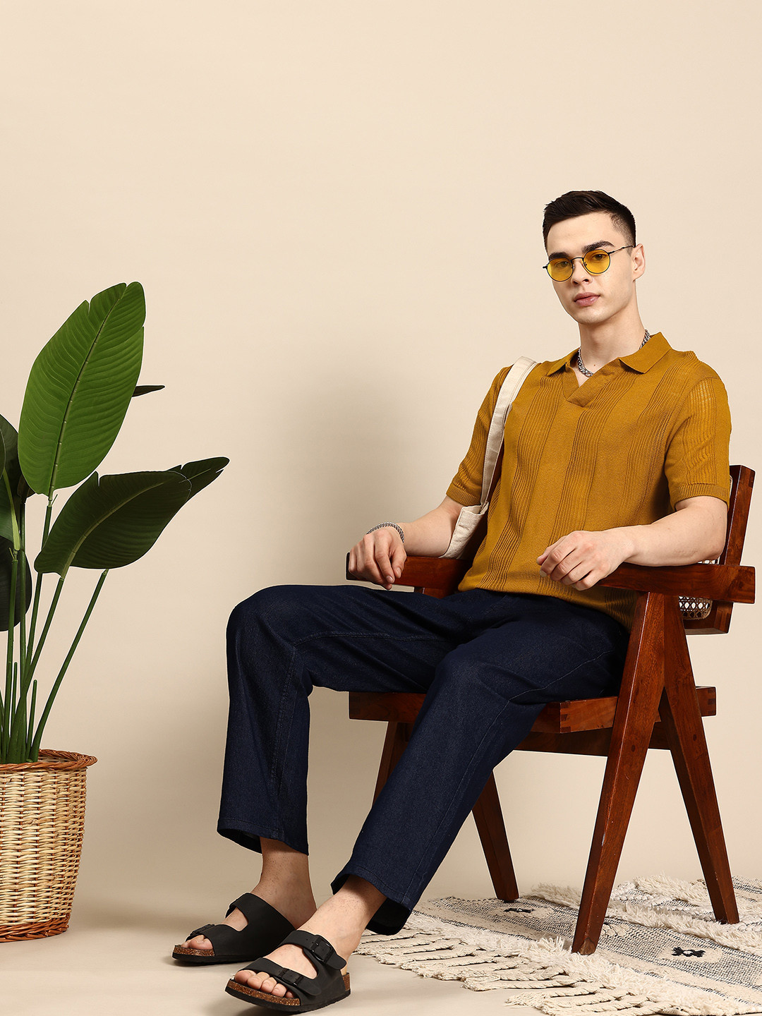 Mast & Harbour Polo Collar Knit T-shirt, Mustard
Mast & Harbour Polo Collar Knit T-shirt, Mustard