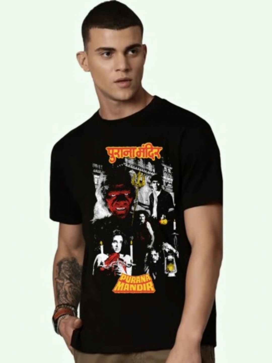 Entertainment Store Men Purana Mandir Scarlet Edition Black Round Neck Cotton T-shirt
Entertainment Store Men Purana Mandir Scarlet Edition Black Round Neck Cotton T-shirt