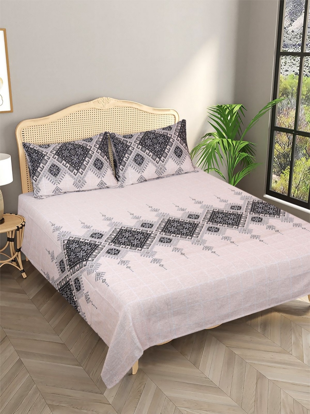 Myntra Elegant Homes Beige & Grey Ethnic Motifs Reversible Queen Bed Cover & Pillow Covers
Myntra Elegant Homes Beige & Grey Ethnic Motifs Reversible Queen Bed Cover & Pillow Covers