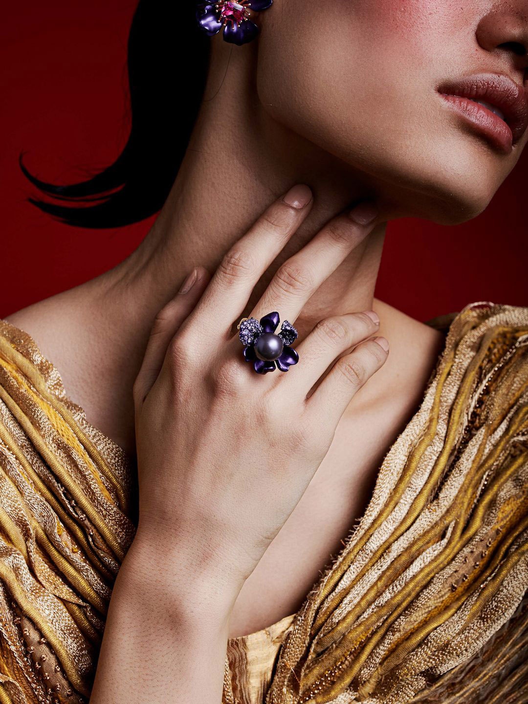 MISS JO 925 Sterling Silver Gold-Plated CZ Stone Studded Royal Amethyst Bloom Finger Ring
MISS JO 925 Sterling Silver Gold-Plated CZ Stone Studded Royal Amethyst Bloom Finger Ring