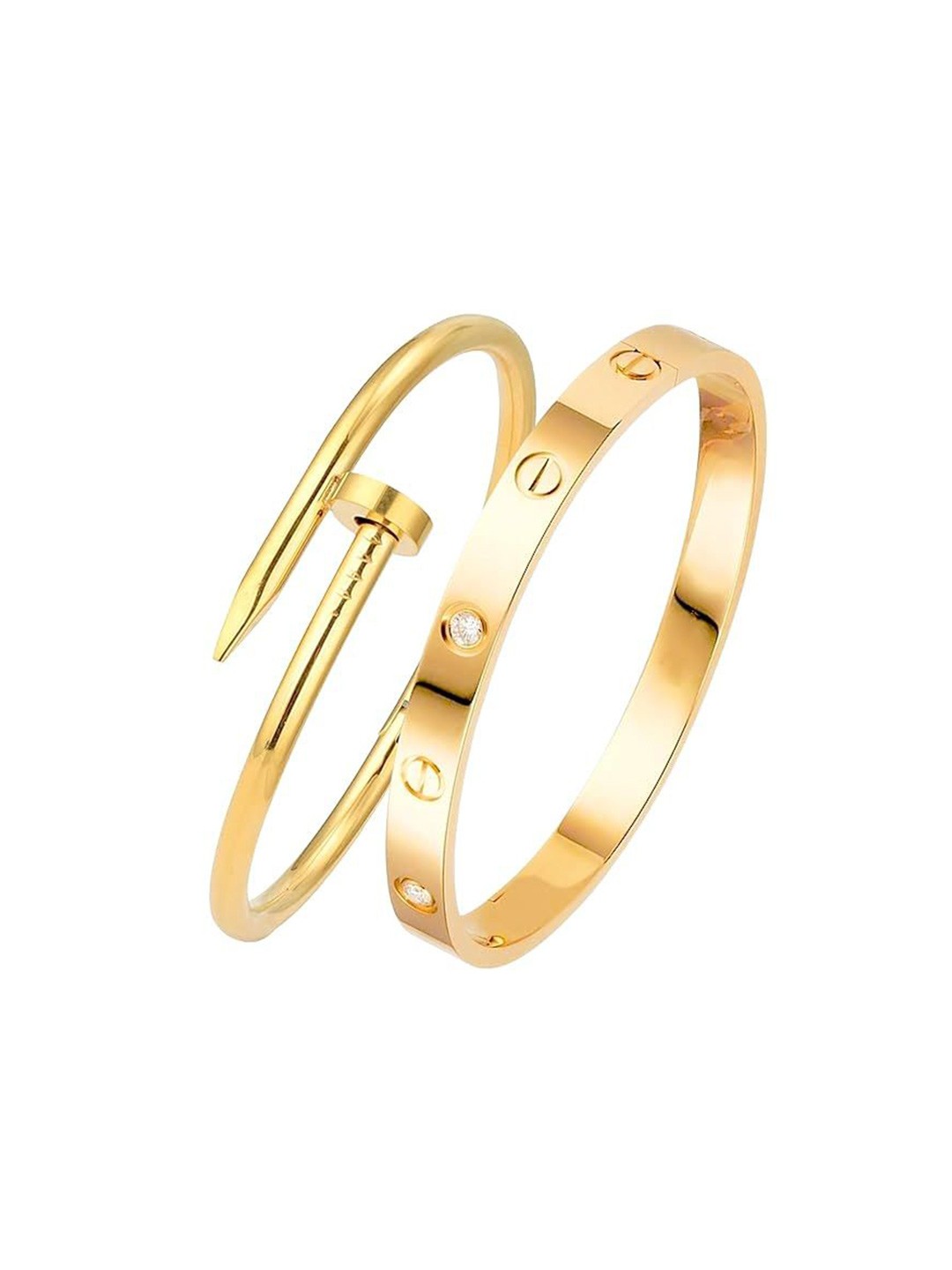 MEENAZ Set Of 2 Gold-Plated Stainless Steel Anti Tarnish Stone Studded Kada Bracelets
MEENAZ Set Of 2 Gold-Plated Stainless Steel Anti Tarnish Stone Studded Kada Bracelets