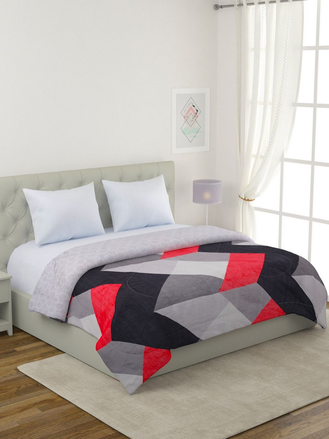 Myntra Elegant Homes Grey Geometric 200 GSM Cotton AC Room Reversible Double Bed Comforter
Myntra Elegant Homes Grey Geometric 200 GSM Cotton AC Room Reversible Double Bed Comforter