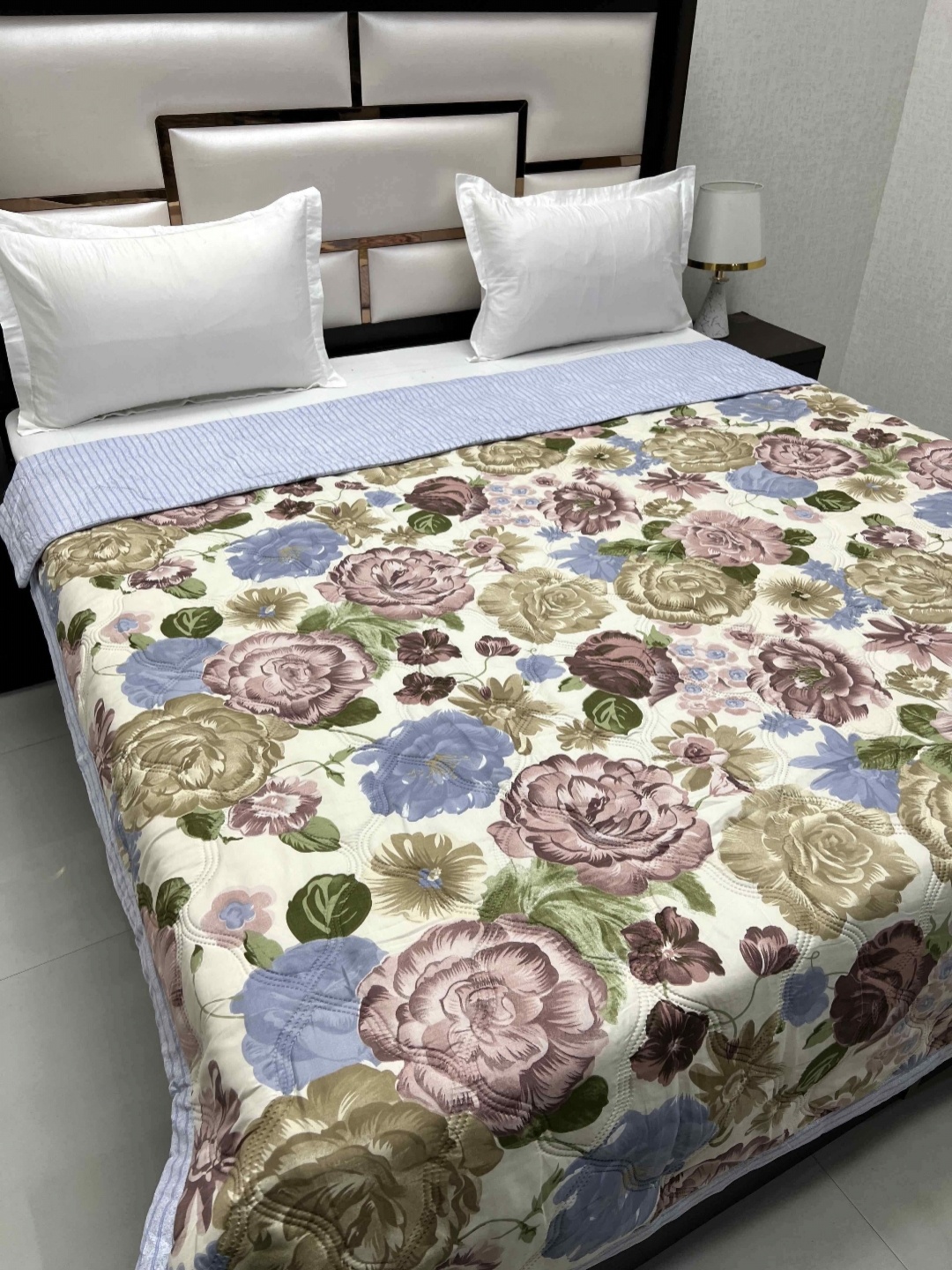 Pure Decor Doze White & Purple Floral AC Room 300 GSM Reversible King Double Bed Comforter
Pure Decor Doze White & Purple Floral AC Room 300 GSM Reversible King Double Bed Comforter