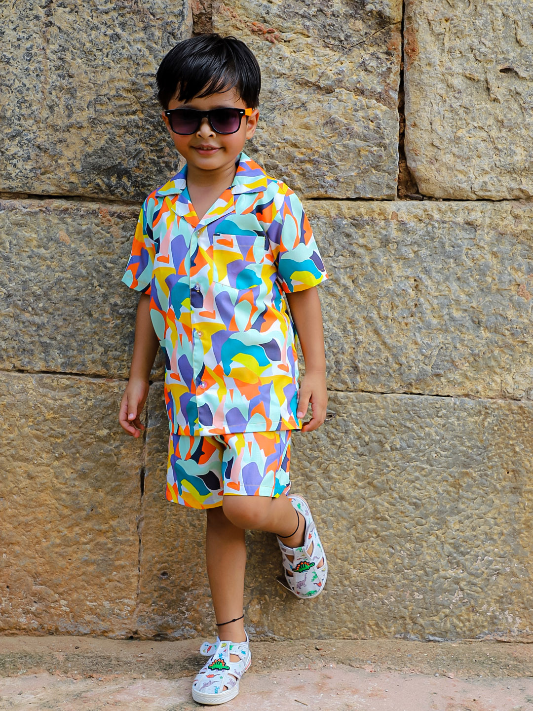 Stuffie Land Boys Printed Pure Cotton Shirt With Shorts, Blue
Stuffie Land Boys Printed Pure Cotton Shirt With Shorts, Blue