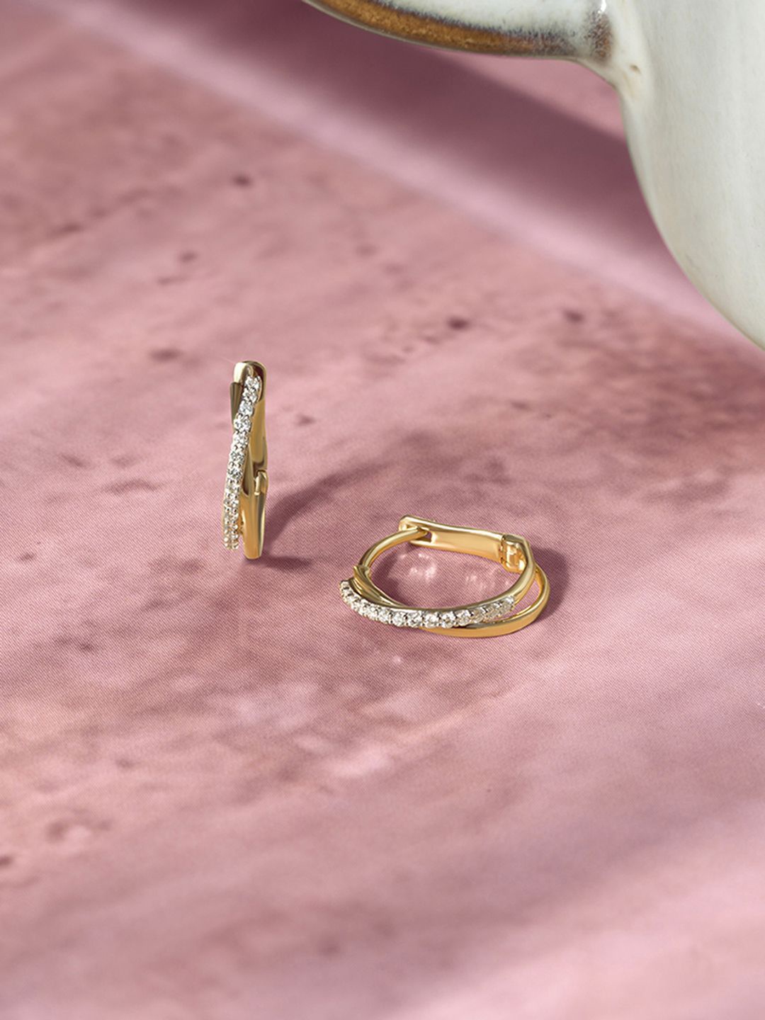 Mia by Tanishq Women 14KT Sleek Iconic Gold & Diamond Hoop Earrings -1.704g, Yellow
Mia by Tanishq Women 14KT Sleek Iconic Gold & Diamond Hoop Earrings -1.704g, Yellow