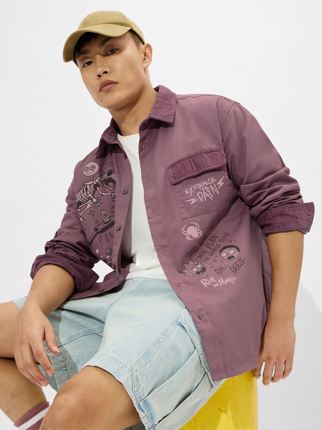 The Souled Store Men Relaxed Spread Collar Graphic Printed Cotton Casual Shirt, Purple
The Souled Store Men Relaxed Spread Collar Graphic Printed Cotton Casual Shirt, Purple
