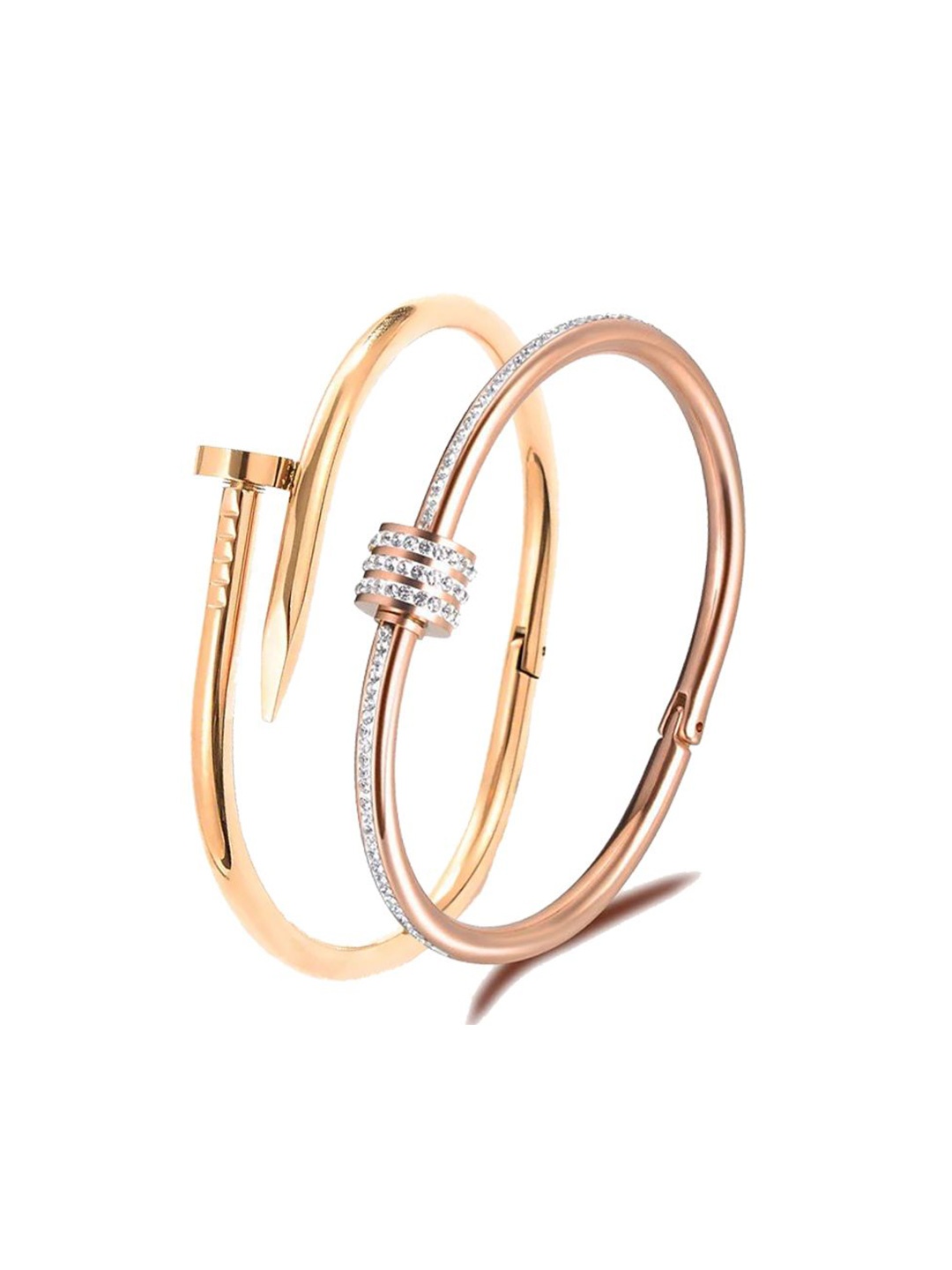MEENAZ Set Of 2 Gold-Plated Stainless Steel Anti Tarnish Stone Studded Kada Bracelets
MEENAZ Set Of 2 Gold-Plated Stainless Steel Anti Tarnish Stone Studded Kada Bracelets