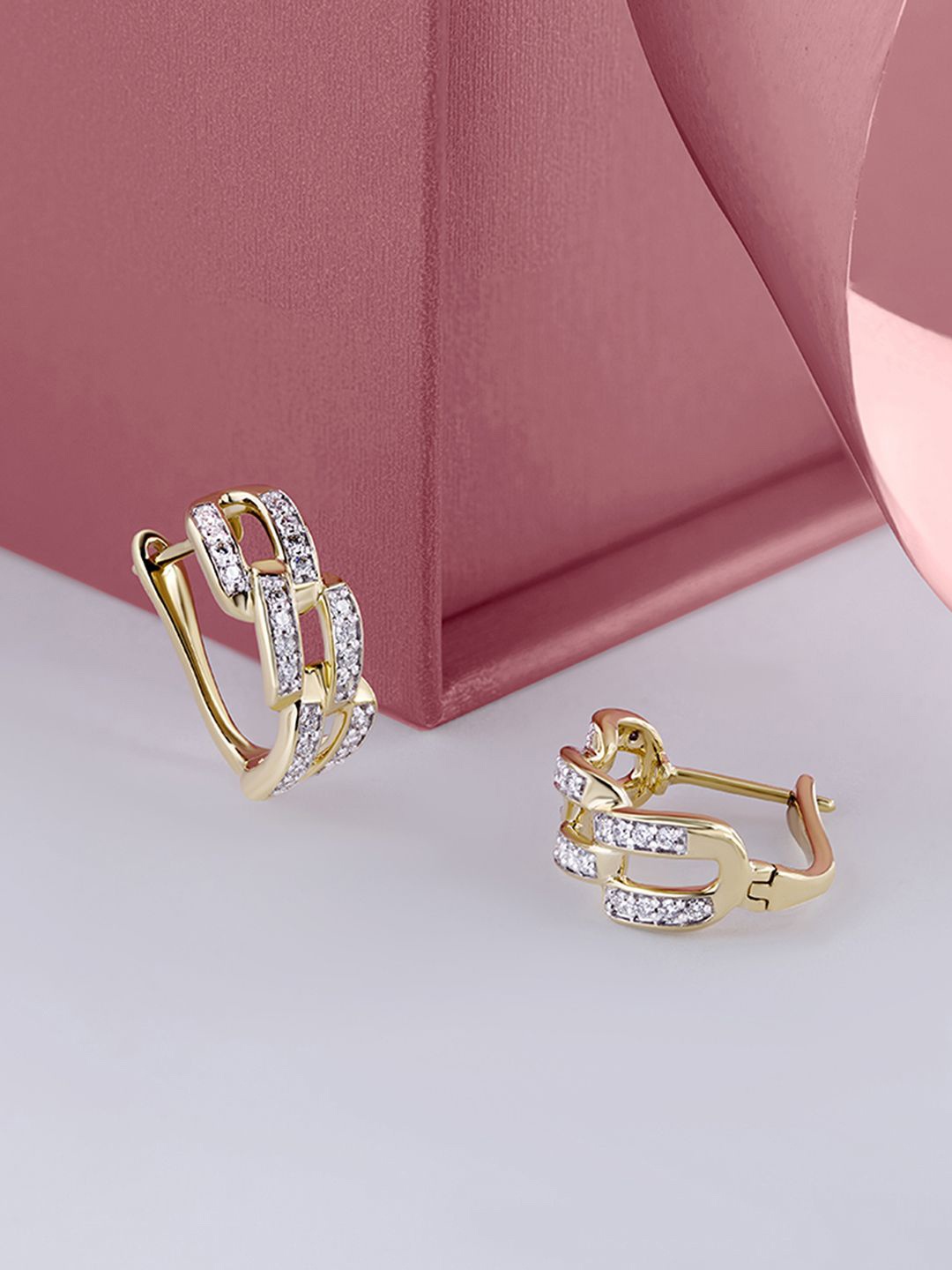 Mia by Tanishq Women Twist Charm 14 KT Gold & Diamond Hoop Earrings - 4.898g, Yellow
Mia by Tanishq Women Twist Charm 14 KT Gold & Diamond Hoop Earrings - 4.898g, Yellow