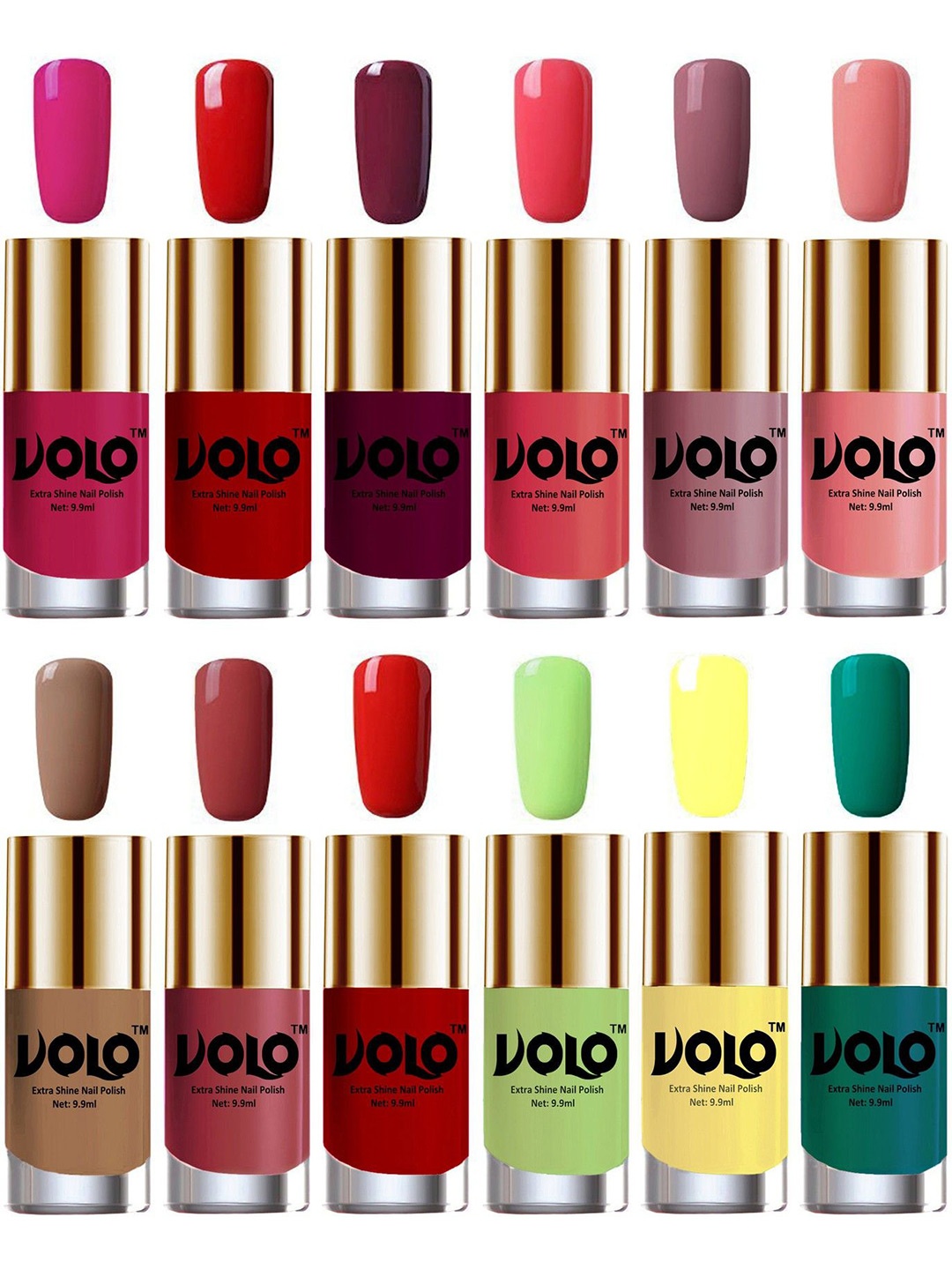 VOLO Set Of 12 Luxury Super Shine Nail Polish - 9.9 ml Each - Combo-No-172, Burgundy
VOLO Set Of 12 Luxury Super Shine Nail Polish - 9.9 ml Each - Combo-No-172, Burgundy