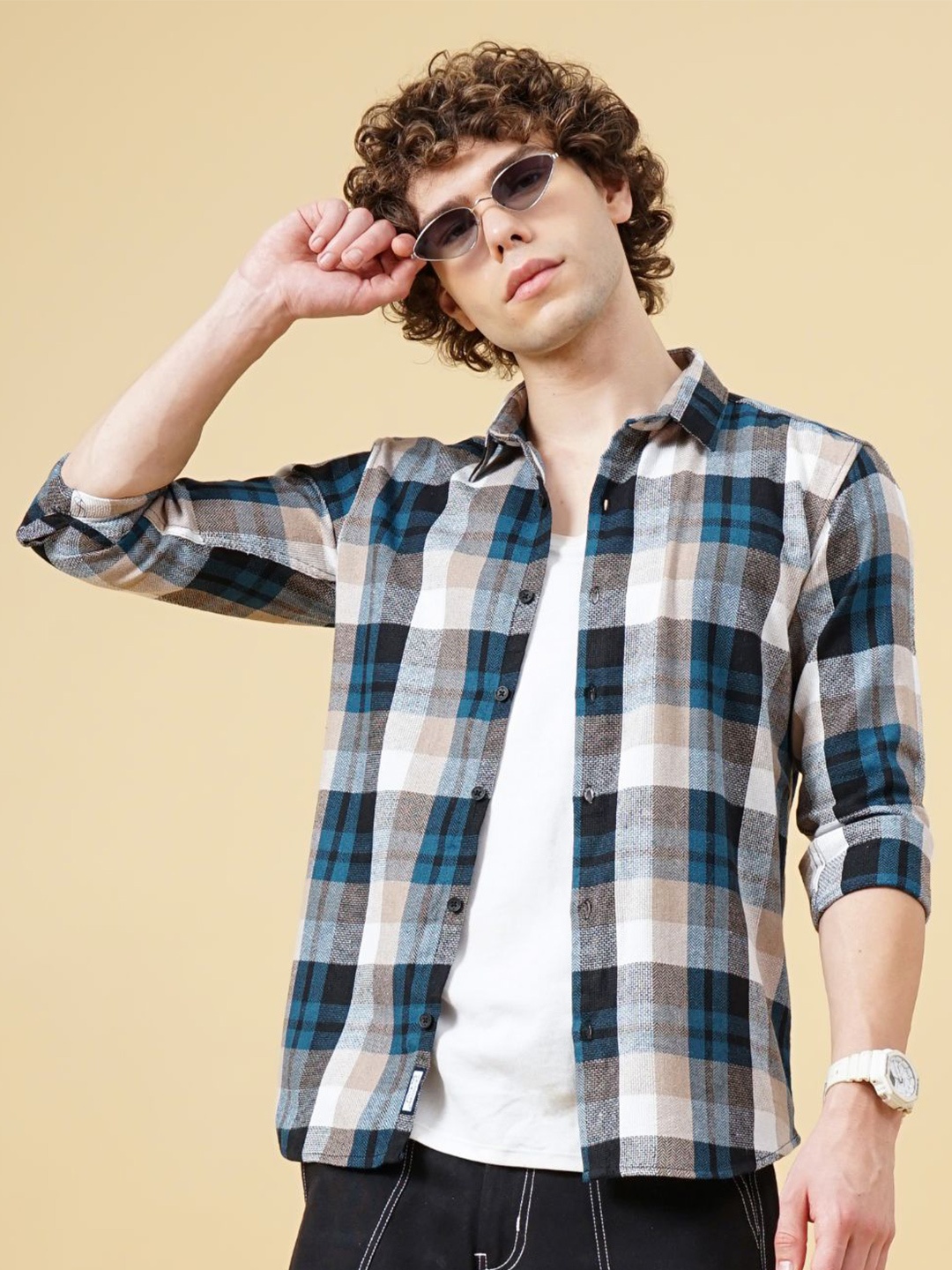 PAUL STREET Men Classic Slim Fit Tartan Checks Opaque Checked Casual Shirt, Teal
PAUL STREET Men Classic Slim Fit Tartan Checks Opaque Checked Casual Shirt, Teal