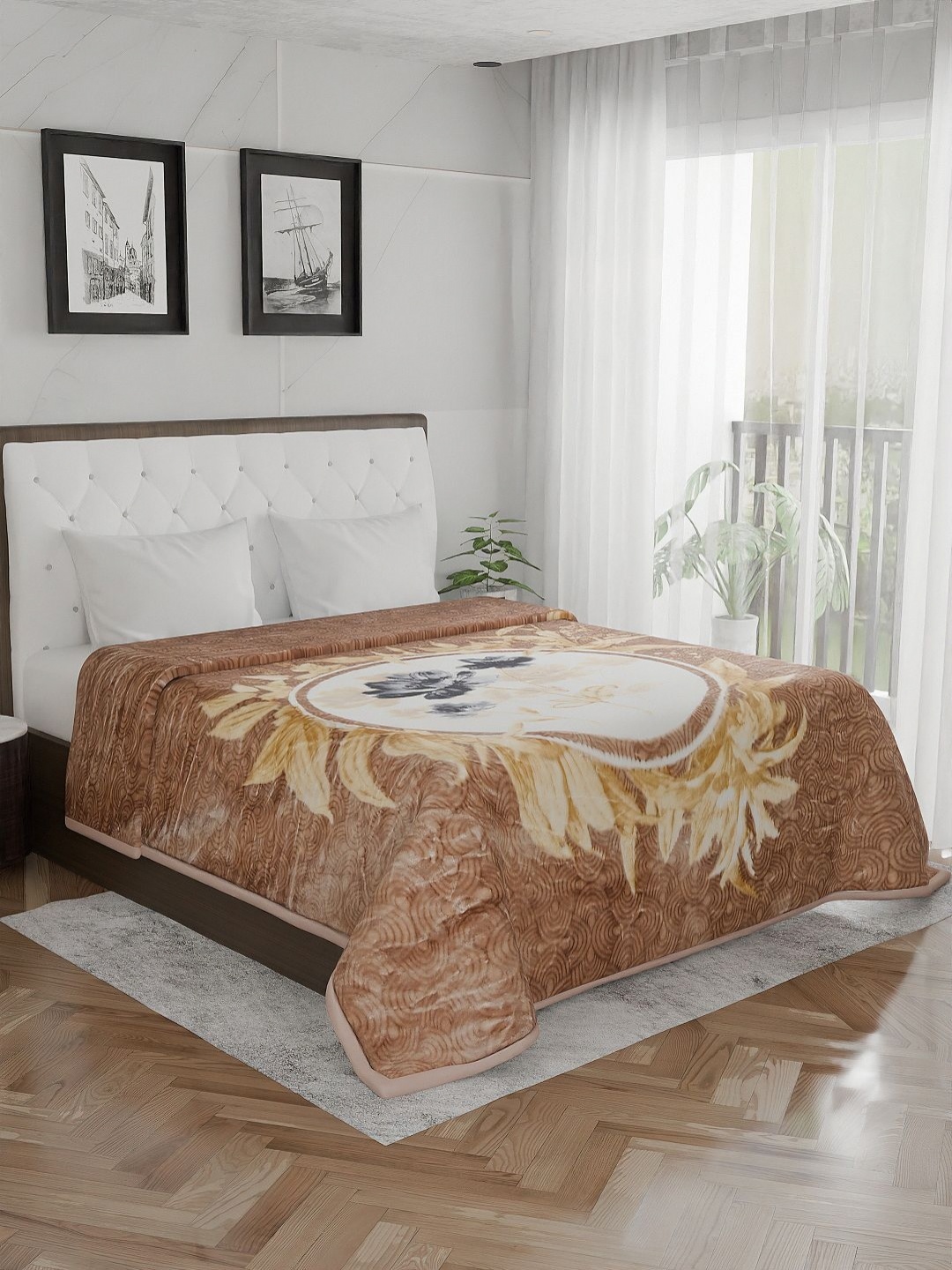 Nivasam Iceberg Bronze-Toned & White Floral 800 GSM Heavy Winter Mink Double Bed Blanket
Nivasam Iceberg Bronze-Toned & White Floral 800 GSM Heavy Winter Mink Double Bed Blanket