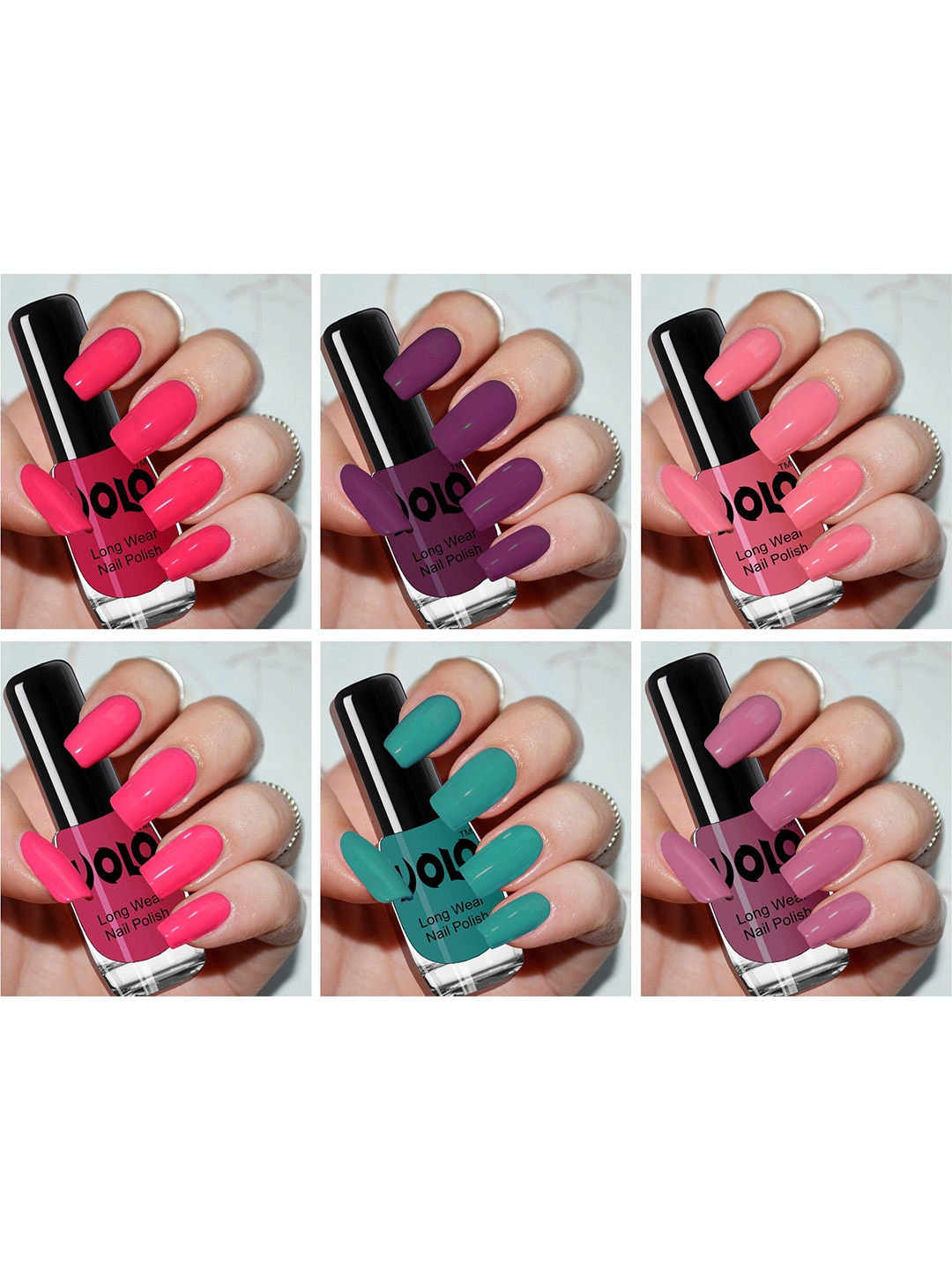 VOLO Set Of 6 Color Rich Toxic Free Perfection Shine Nail Polish - 5 ml Each- VT-056, Multi
VOLO Set Of 6 Color Rich Toxic Free Perfection Shine Nail Polish - 5 ml Each- VT-056, Multi