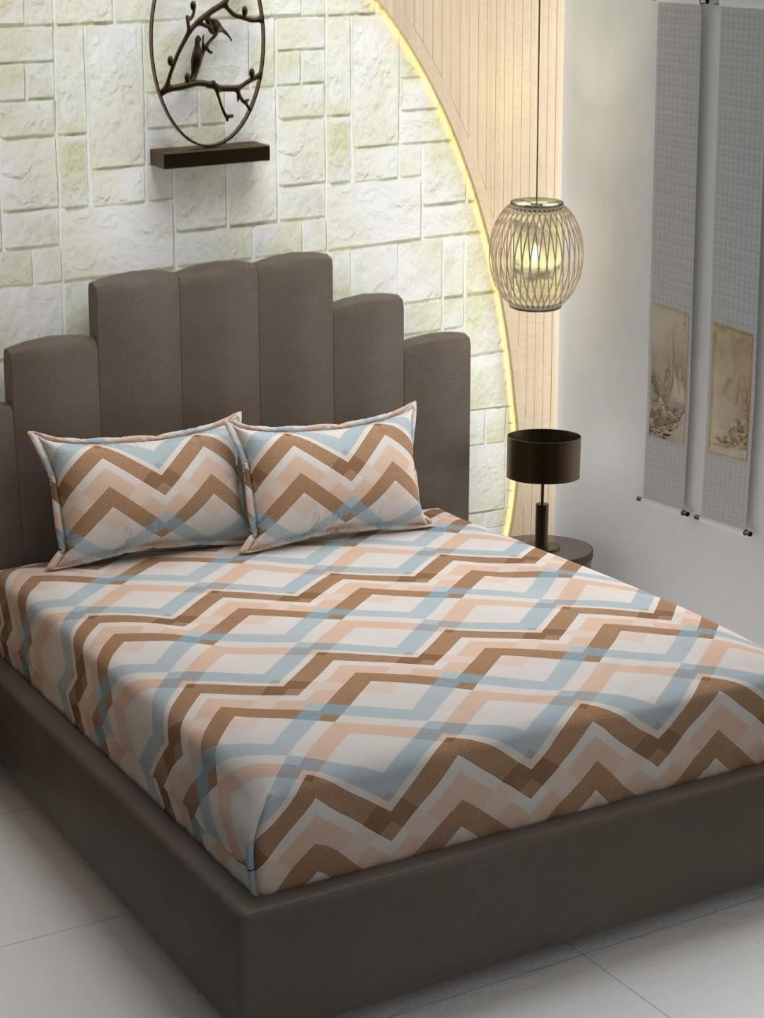Banchmark Home Furnishings Beige Geometric 300 TC King Bedsheet With 2 Pillow Covers
Banchmark Home Furnishings Beige Geometric 300 TC King Bedsheet With 2 Pillow Covers