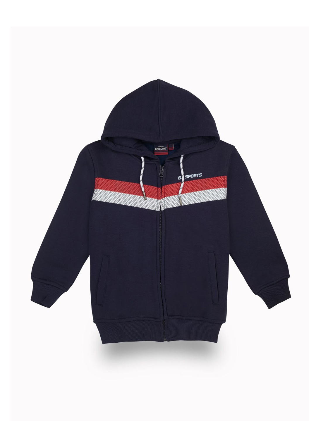 Gini and Jony Boys Typography Print Colourblocked Hooded Neck Sporty Jacket, Navy blue
Gini and Jony Boys Typography Print Colourblocked Hooded Neck Sporty Jacket, Navy blue