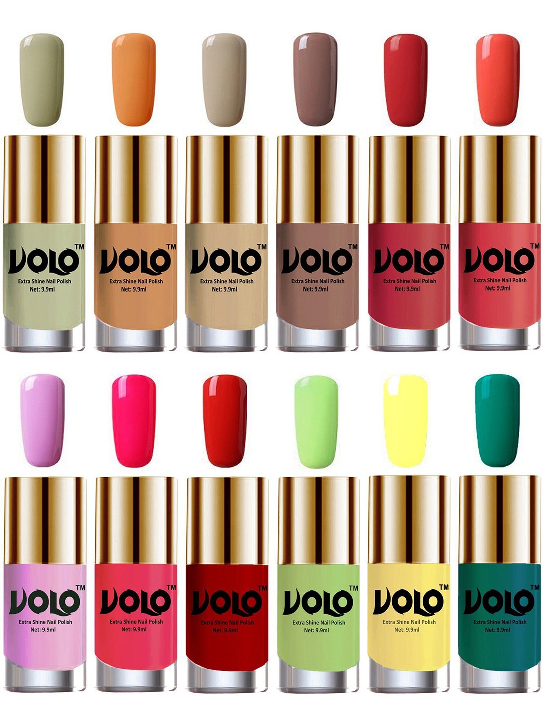 VOLO Set Of 12 Luxury Super Shine Nail Polish- 9.9ml Each- Combo- No- 126, Orange
VOLO Set Of 12 Luxury Super Shine Nail Polish- 9.9ml Each- Combo- No- 126, Orange