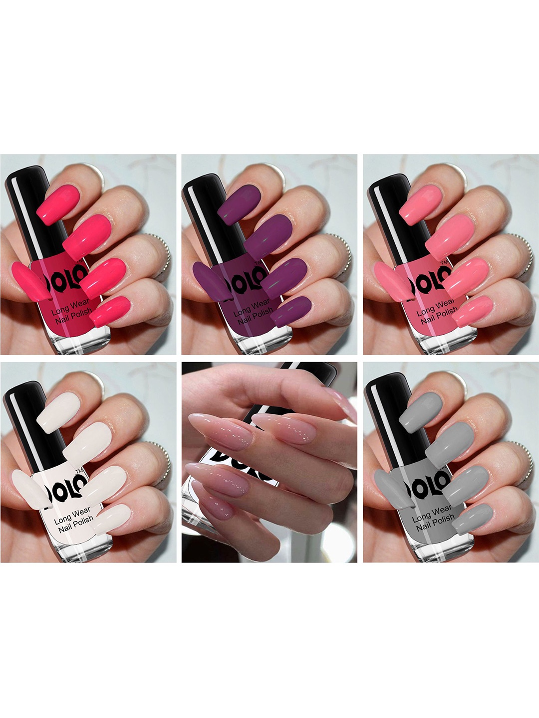 VOLO Set of 6 Color Rich Toxic Free Perfection Shine Nail Polish-5ml Each-VT-062, Multi
VOLO Set of 6 Color Rich Toxic Free Perfection Shine Nail Polish-5ml Each-VT-062, Multi