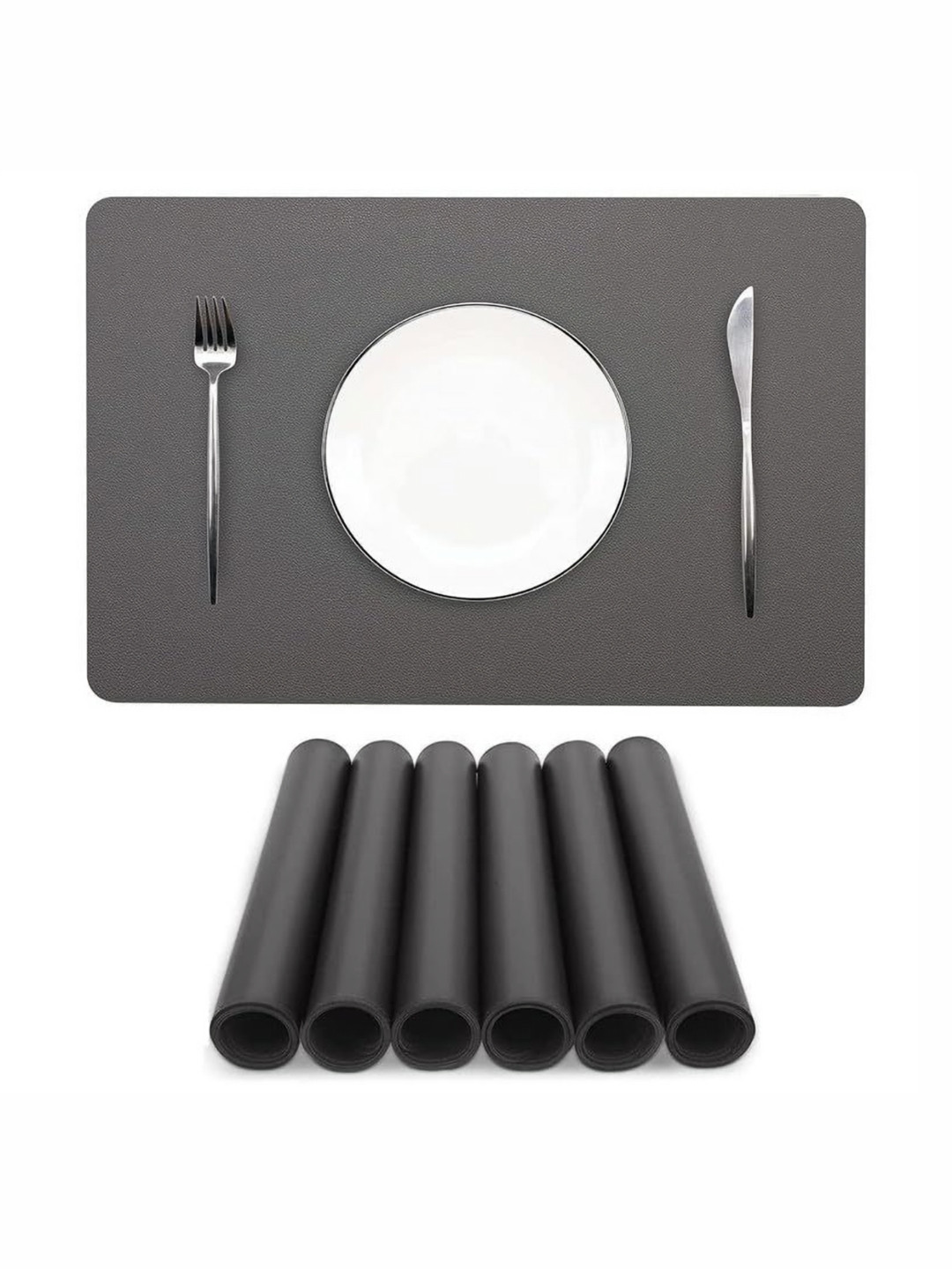 royalkart Grey 6 Pieces Striped Dining Table Placemats 
royalkart Grey 6 Pieces Striped Dining Table Placemats