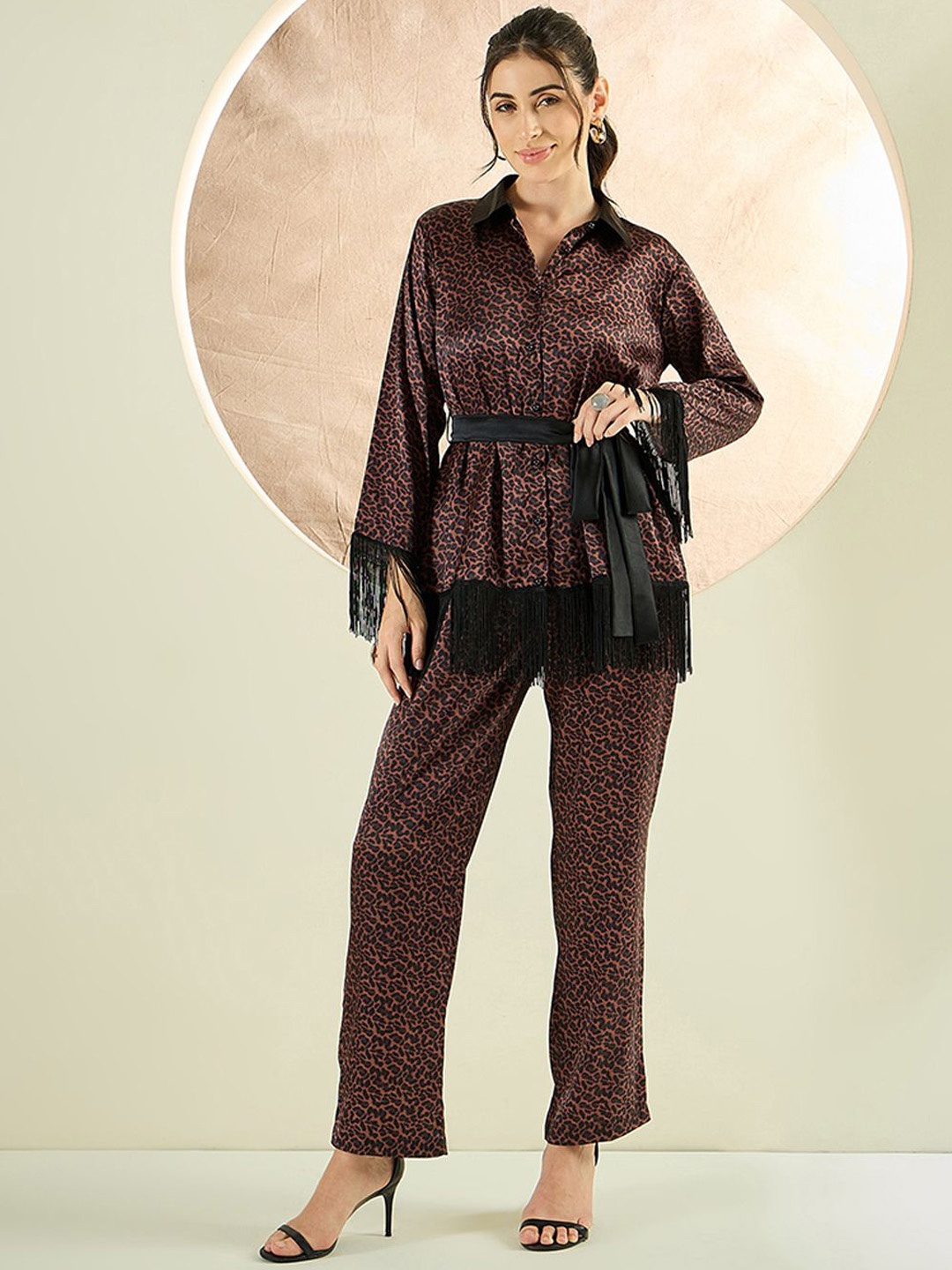 First Resort by Ramola Bachchan Printed Shirt, Belt With Trousers Co-Ords, Brown
First Resort by Ramola Bachchan Printed Shirt, Belt With Trousers Co-Ords, Brown