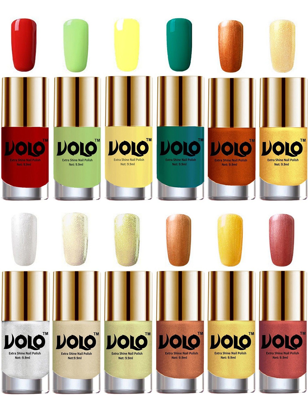 VOLO Set Of 12 Luxury Super Shine Nail Polish - 10 ml Each-Combo-No-298, Multi
VOLO Set Of 12 Luxury Super Shine Nail Polish - 10 ml Each-Combo-No-298, Multi
