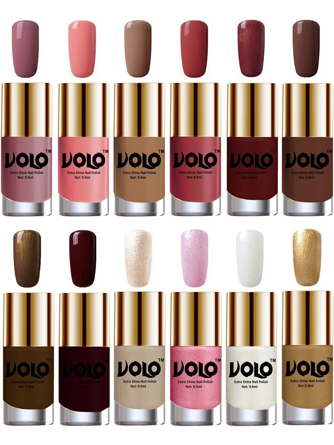 VOLO Set Of 12 Luxury Super Shine Nail Polish - 9.9 ml Each-Combo-No-251, Multi
VOLO Set Of 12 Luxury Super Shine Nail Polish - 9.9 ml Each-Combo-No-251, Multi