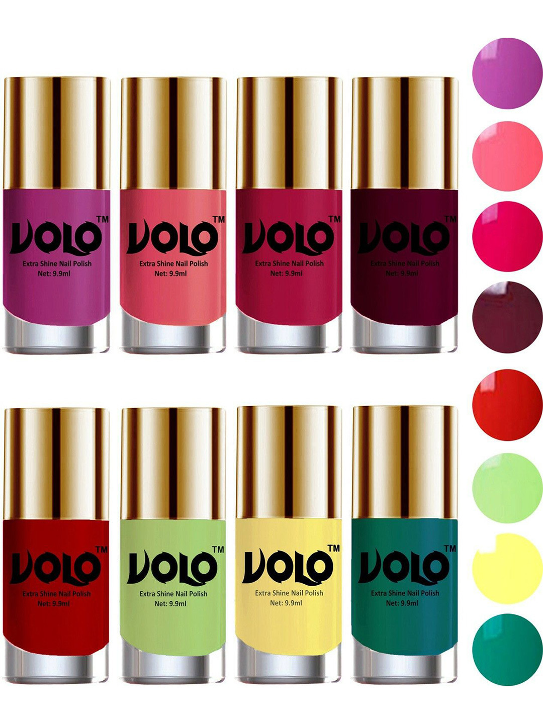 VOLO Set Of 8 High-Shine Long Lasting Nail Polish - 9.9 ml Each - Combo-No-20, Orange
VOLO Set Of 8 High-Shine Long Lasting Nail Polish - 9.9 ml Each - Combo-No-20, Orange