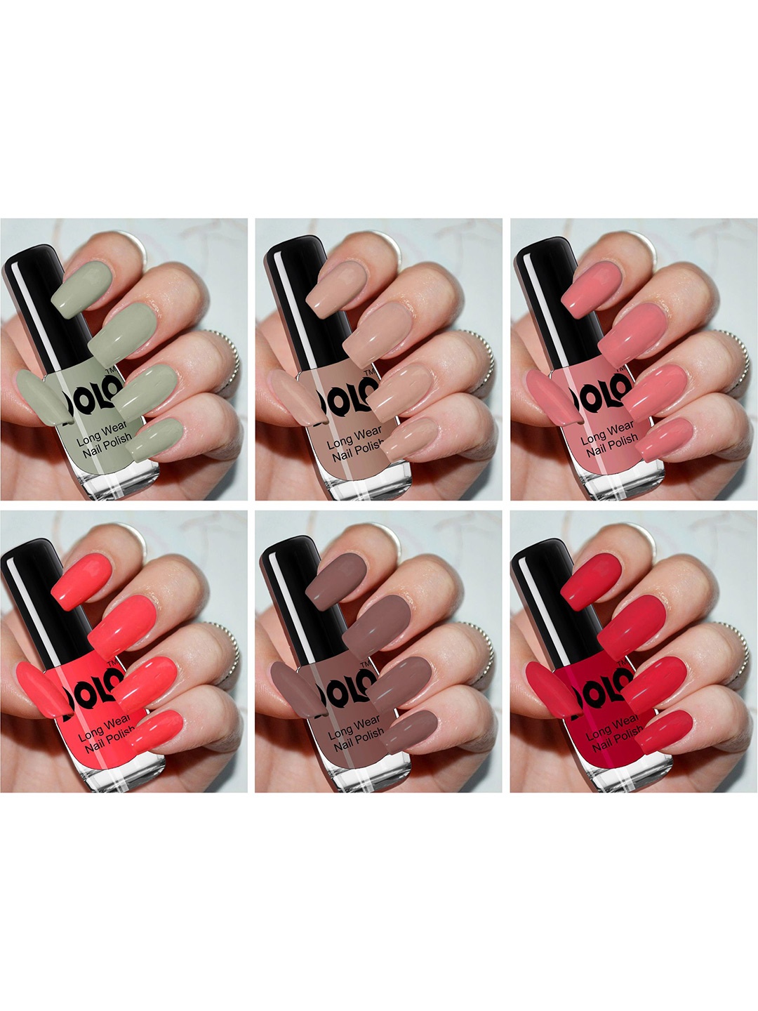 VOLO Set Of 6 Color Rich Toxic Free Perfection Shine Nail Polish - 5 ml Each- VT-002, Multi
VOLO Set Of 6 Color Rich Toxic Free Perfection Shine Nail Polish - 5 ml Each- VT-002, Multi