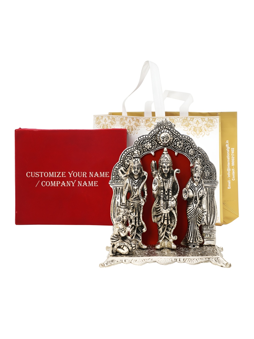 INTERNATIONAL GIFT Silver-Toned Religious Ram Darbar With Velvet Box & Customizable Tag
INTERNATIONAL GIFT Silver-Toned Religious Ram Darbar With Velvet Box & Customizable Tag
