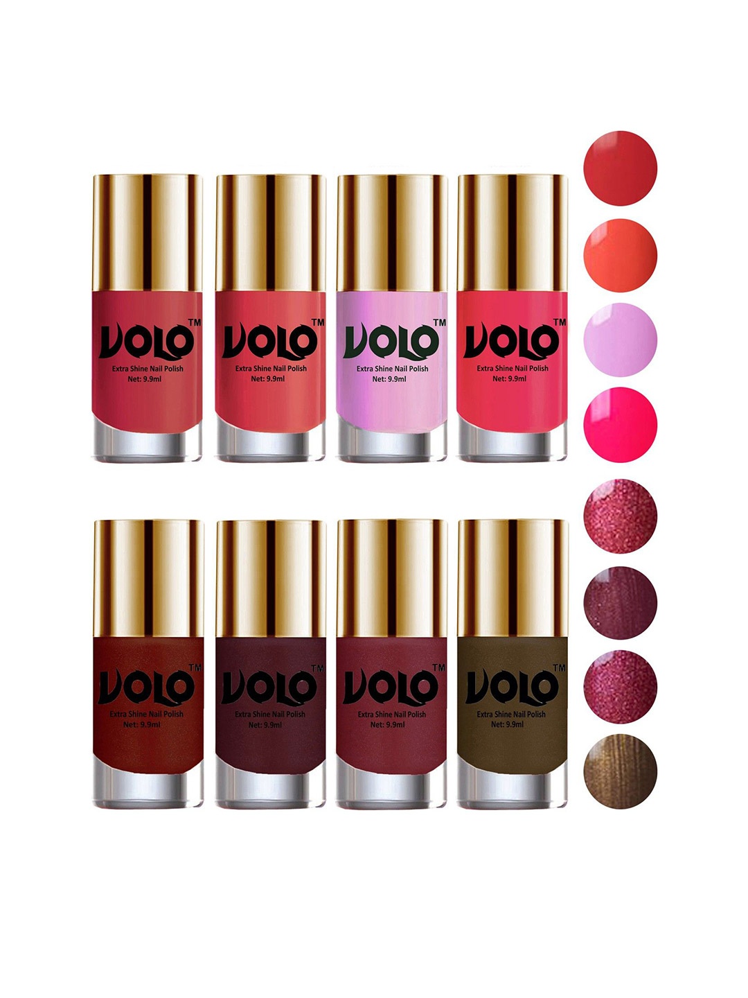 VOLO Set Of 8 High-Shine Long Lasting Nail Polish- 9.9ml Each- Combo- No- 57, Pink
VOLO Set Of 8 High-Shine Long Lasting Nail Polish- 9.9ml Each- Combo- No- 57, Pink