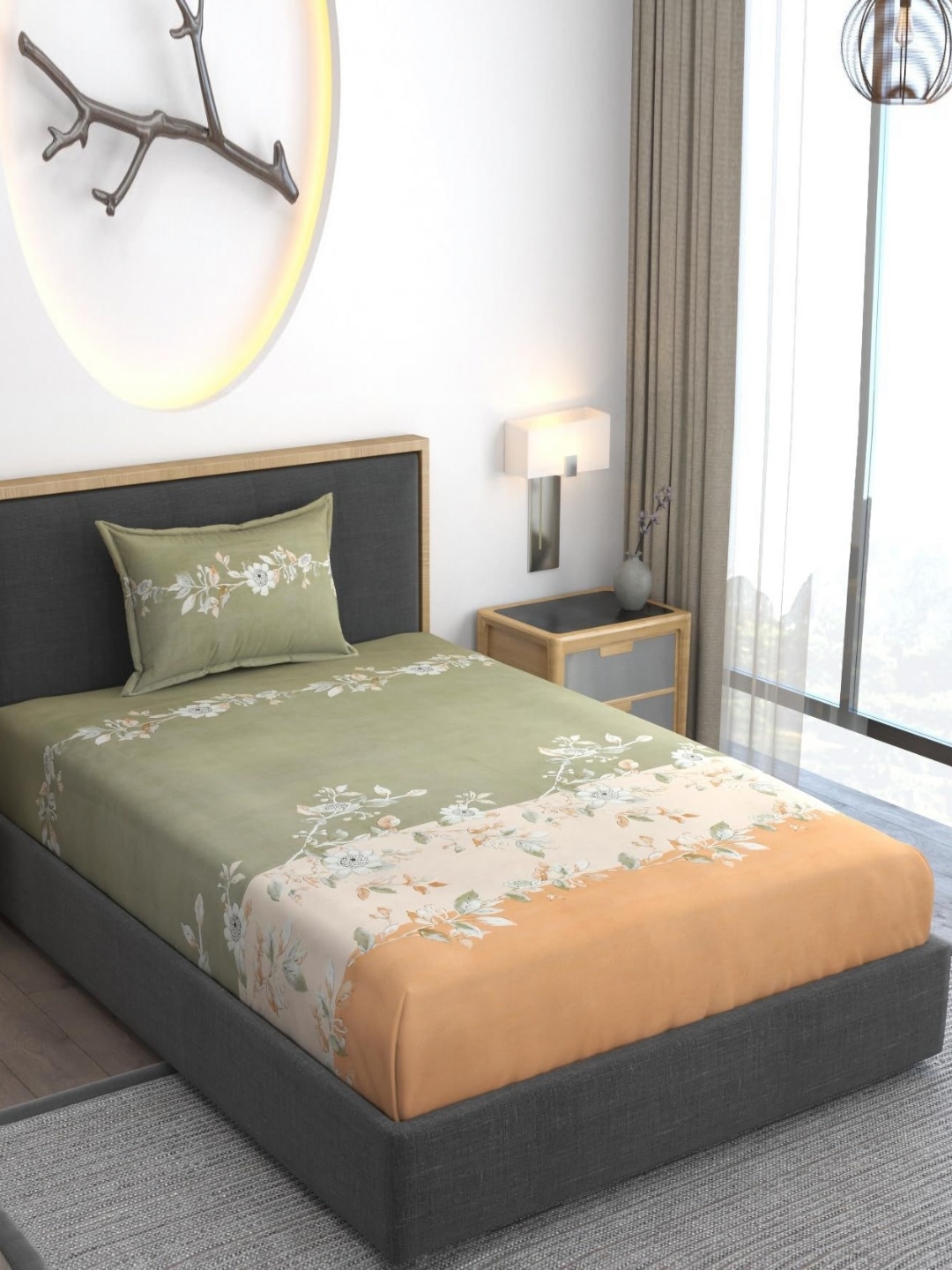 Innovative Edge Orange-Coloured Floral 210 TC Cotton Single Bedsheet With 1 Pillow Covers
Innovative Edge Orange-Coloured Floral 210 TC Cotton Single Bedsheet With 1 Pillow Covers